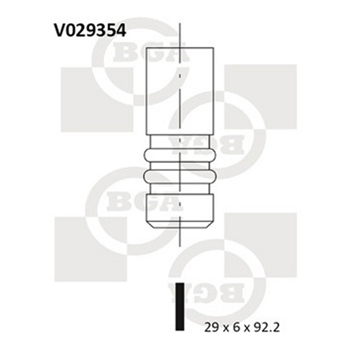 Клапан двигуна EX DAEWOO/OPEL X20XEV 29X6X92.2 BGA (V029354) BGA фото 3