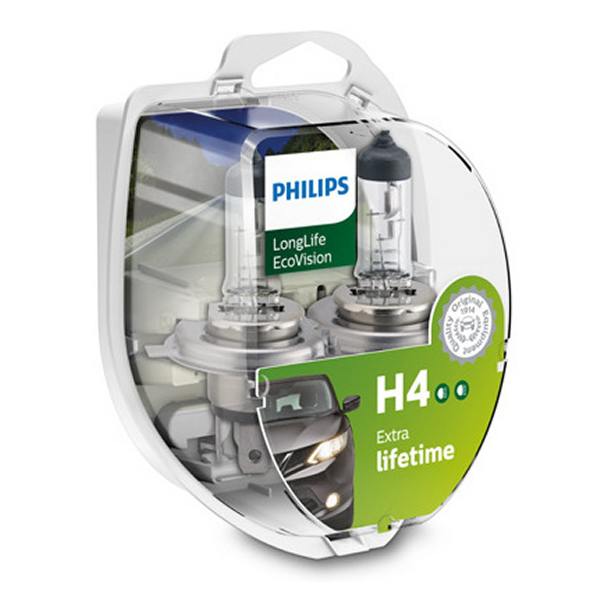 Автолампа галогенова 60/55W H4 12V 60/55W P43T-38 / LONGERLIFE ECOVISION - В 4 РАЗИ ЗБІЛЬШЕНО PHILIPS (12342LLECOS2) Philips фото 3
