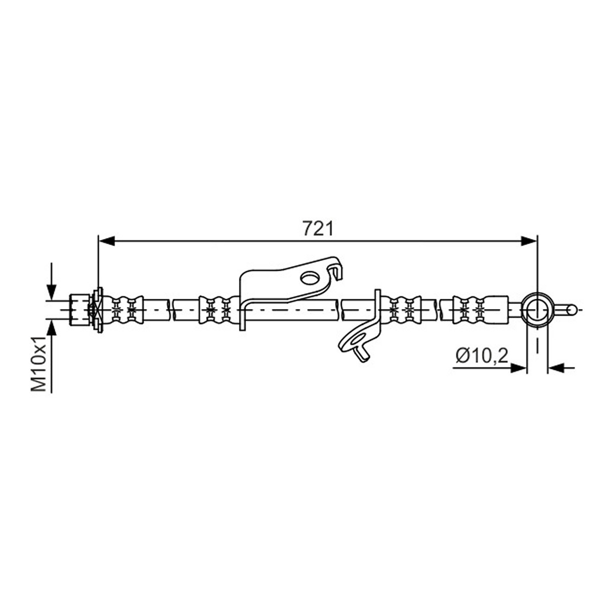 Шланг гальмівний СПЕРЕДУ TOYOTA PRIUS 1.8 04.2009-12.2015;PRIUS 1.8 PLUG-IN 05.201 BOSCH (1 987 481 635) Bosch фото 3