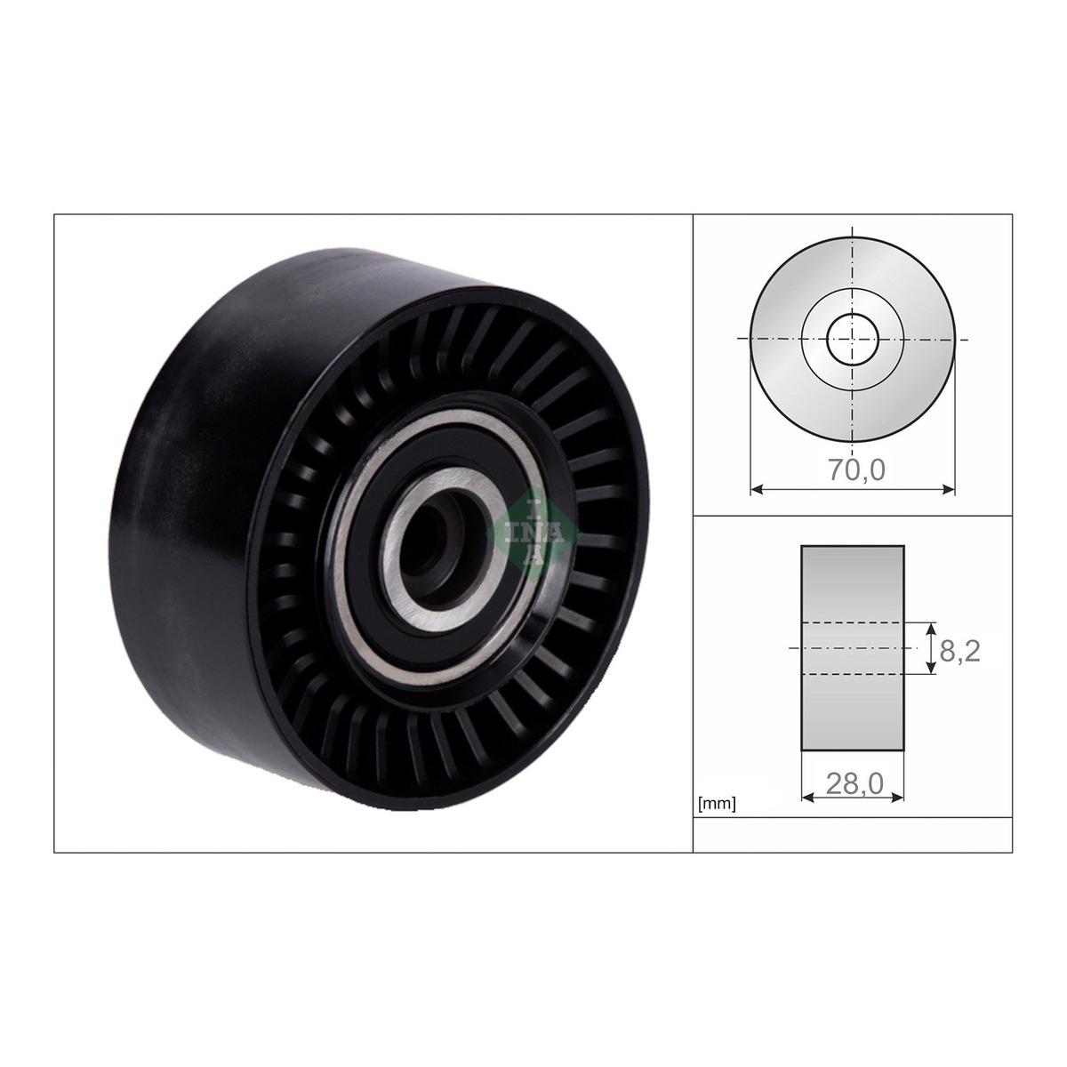 Ролик генератора VW Crafter/T5/T6 2.0TDI/BiTDI, 09- (70х28) Schaeffler INA фото 4