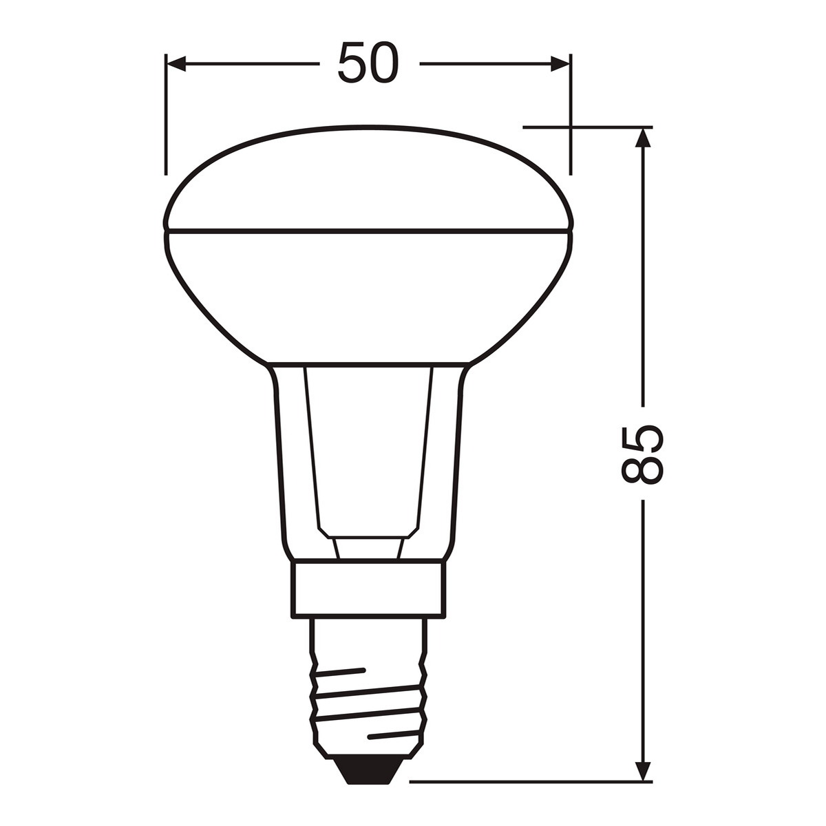 LED лампа побутова (8543709000) E14 LED STAR R50 60 4.3W 2700K 220-240V 350 LM A+ D50*85 / WARM W OSRAM (4058075126022) osram фото 3