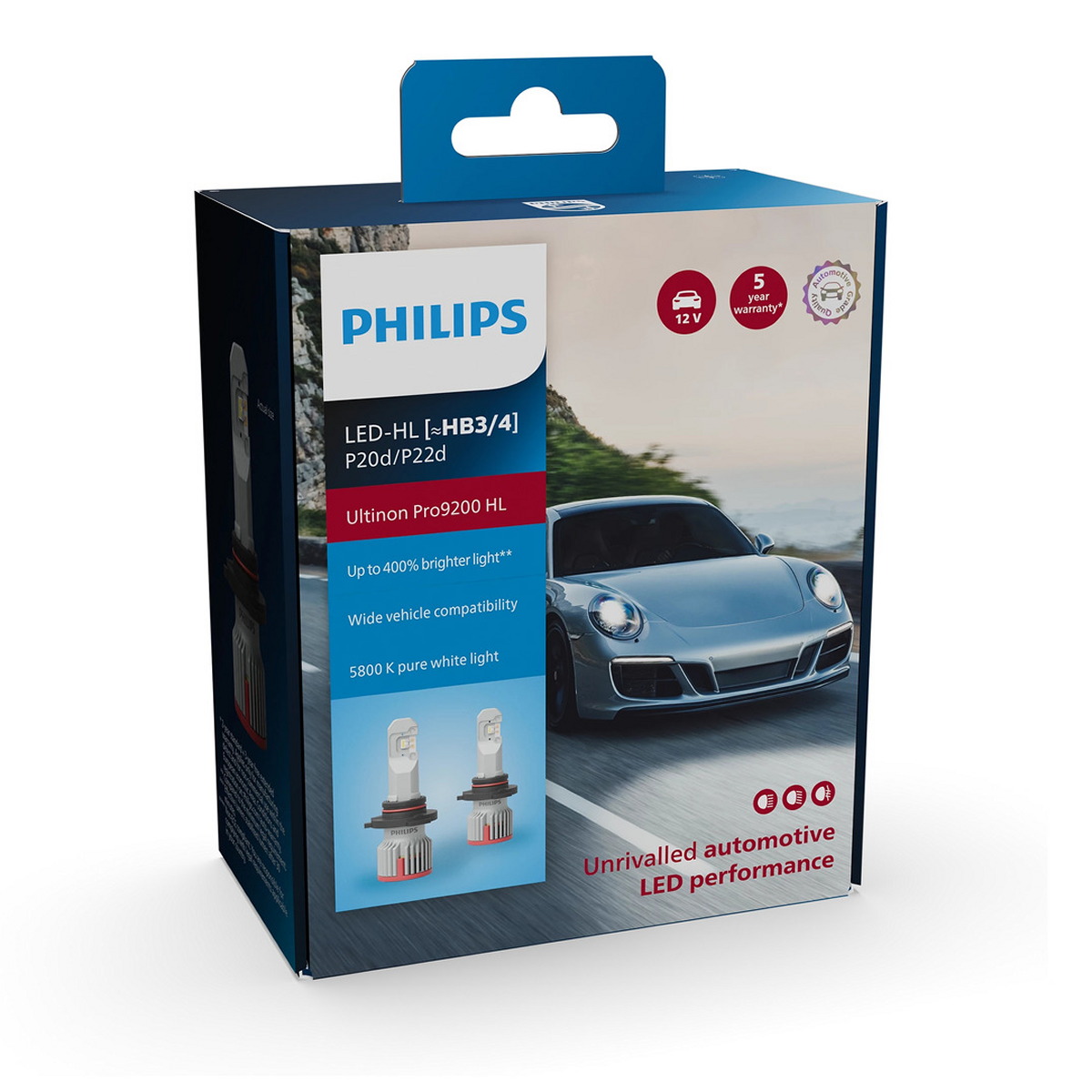 Комплект світлодіодних автоламп HB3/HB4 LED 12V 21W 5800K P20D/P22D / LED ULTINON PRO9200 HL - НА PHILIPS (11005U92X2) Philips фото 3