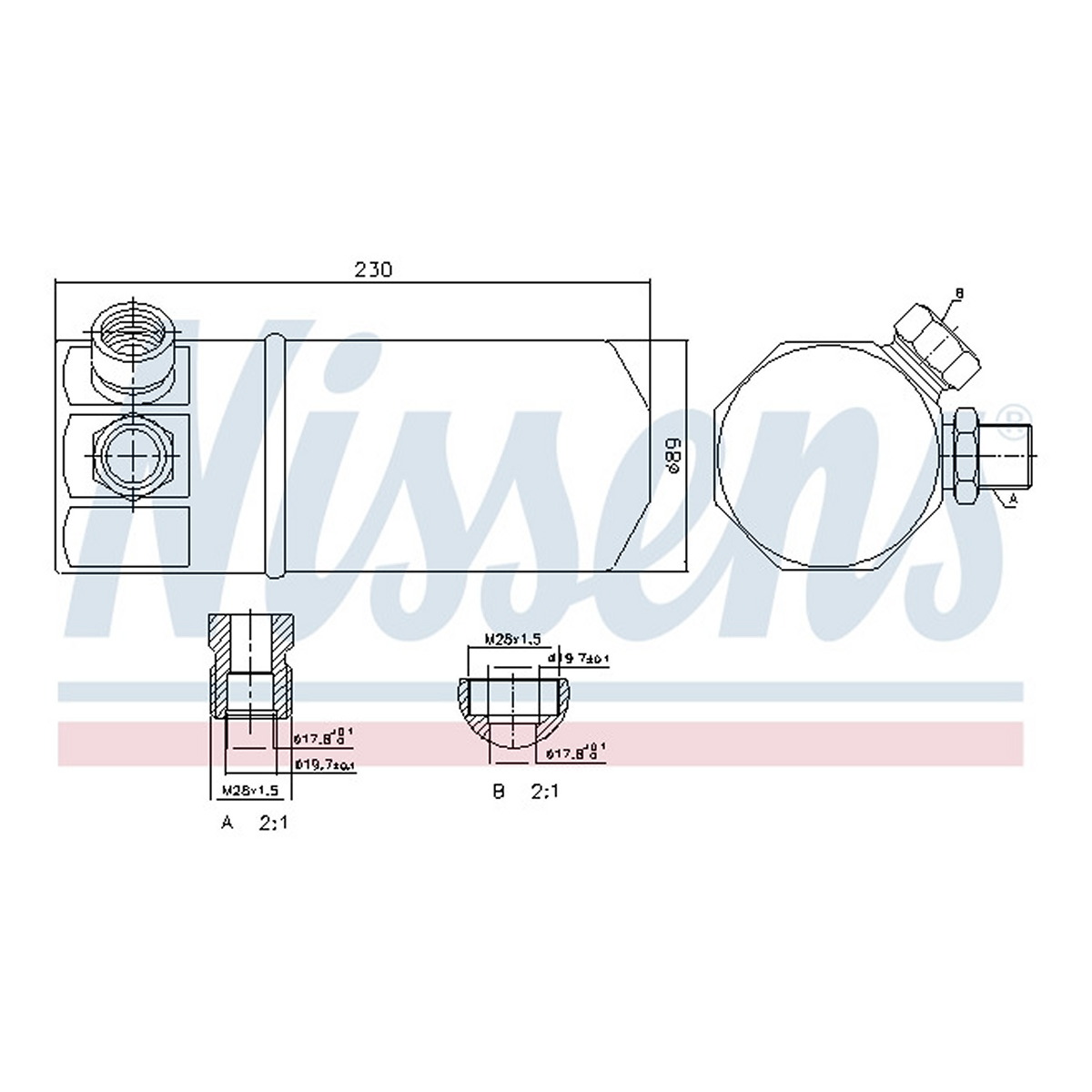 Осушувач кондиціонера AUDI 80-100 RHD 90- NISSENS (95262) Nissens фото 9