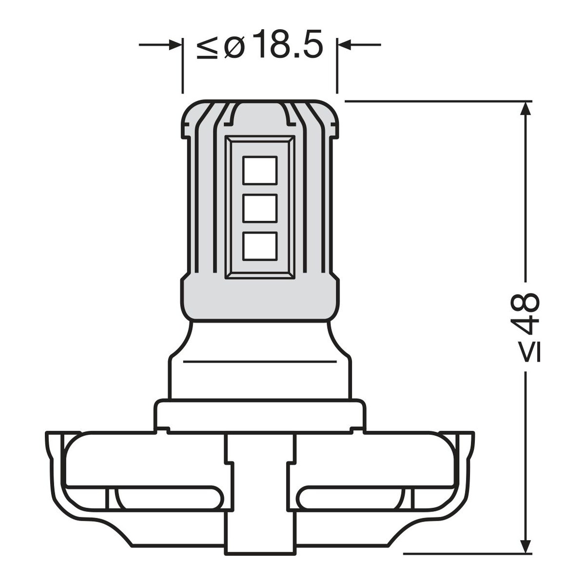 Автолампа світлодіодна PS19W LED 12V 1.8W PG20/1 / LEDRIVING® SL / COOL WHITE - ХОЛОДНЕ OSRAM (5201DWP-1BL) osram фото 6