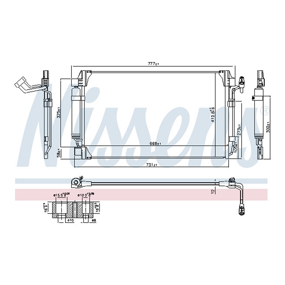 Конденсер кондиціонера NISSAN TEANA L33R (13-) 2.5 I|NISSAN TEANA L33R (13-) 3.5 I NISSENS (940672) Nissens фото 12