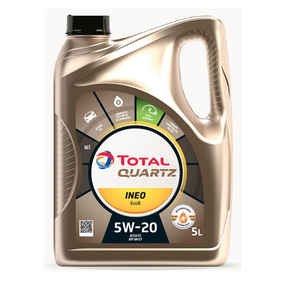 Олива моторна QUARTZ INEO ECOB 5W-20 5 л QUARTZ INEO ECOB 5W20 3X5L TOTAL (5W20 QI ECOB 5L) Total фото 3