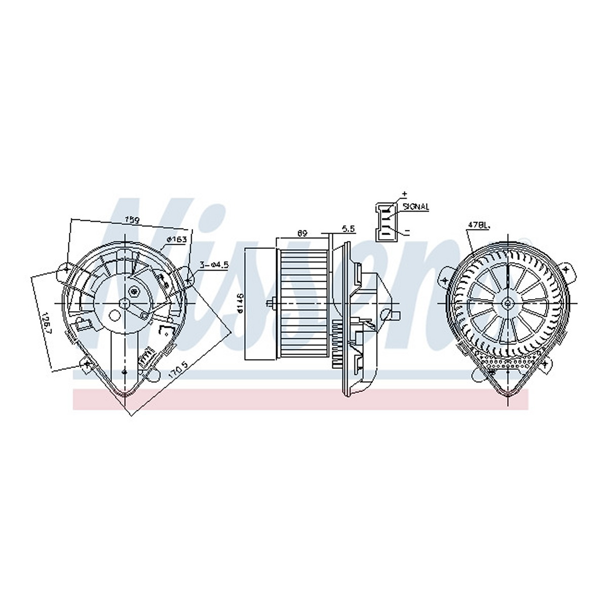 Вентилятор салона PEUGEOT EXPERT (22_) (95-) 2.0 HDI, FIAT SCUDO (220) (96-) 2.0 JT NISSENS (87179) Nissens фото 3