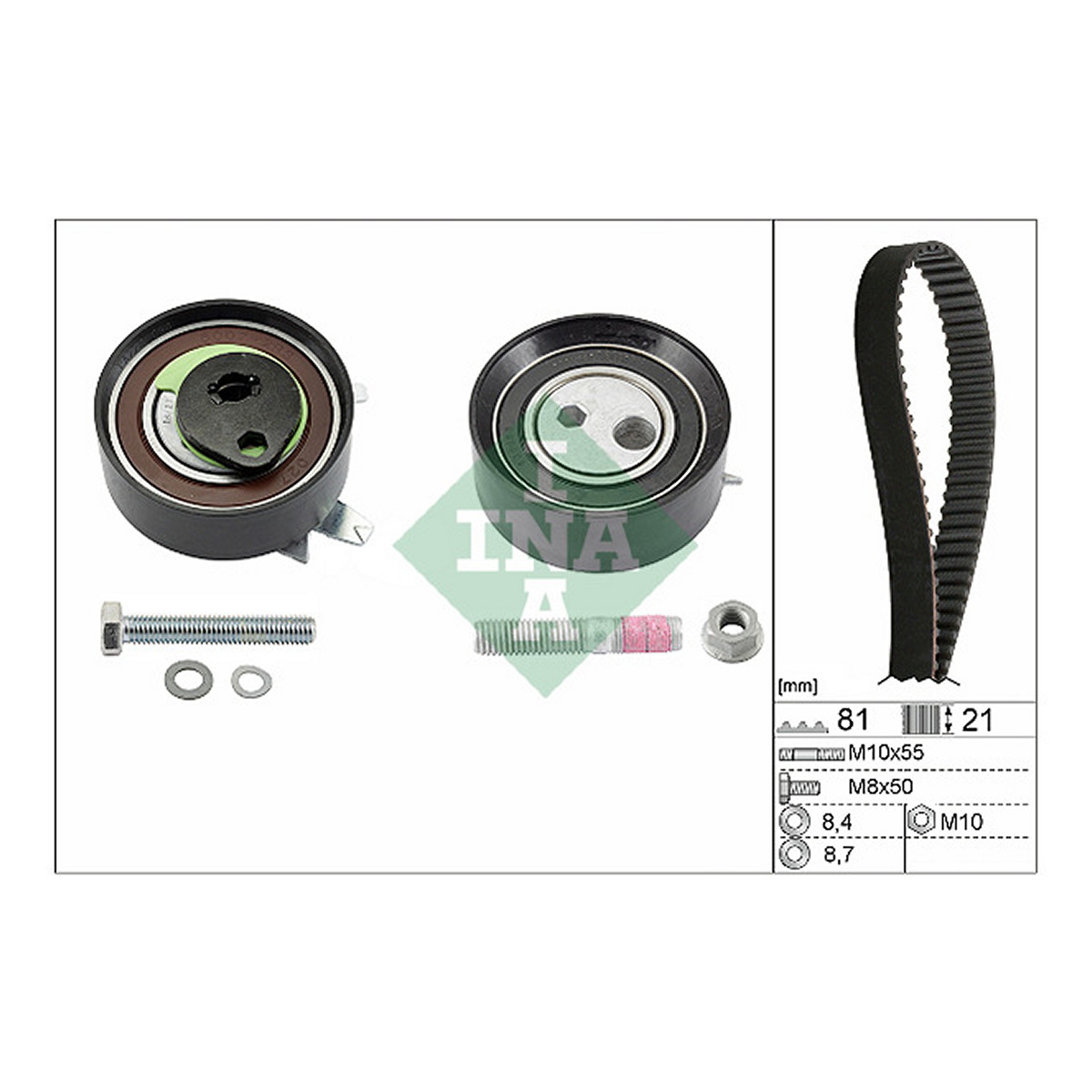 Комплект ГРМ VW LT 96-06/VW T4 2.5TDI 91-03 (21x81z) Schaeffler INA фото 9