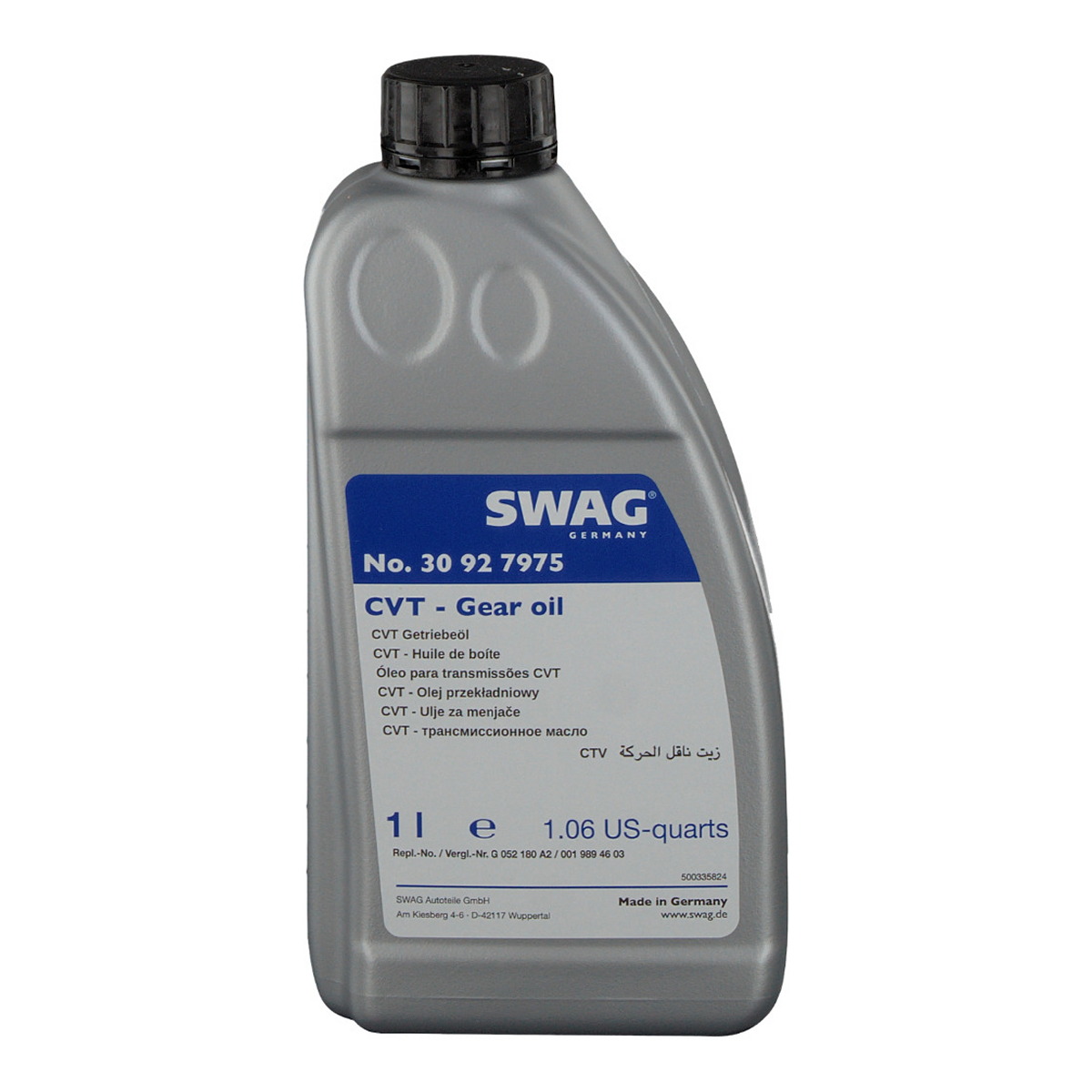 Рідина для гідравлічних передач ATF 1L (Swag) CVT OIL 1L/G052180, SUBARU, NISSAN NS-II, TOYOTA TC, MB 236.20, F (30927975) Swag фото 3