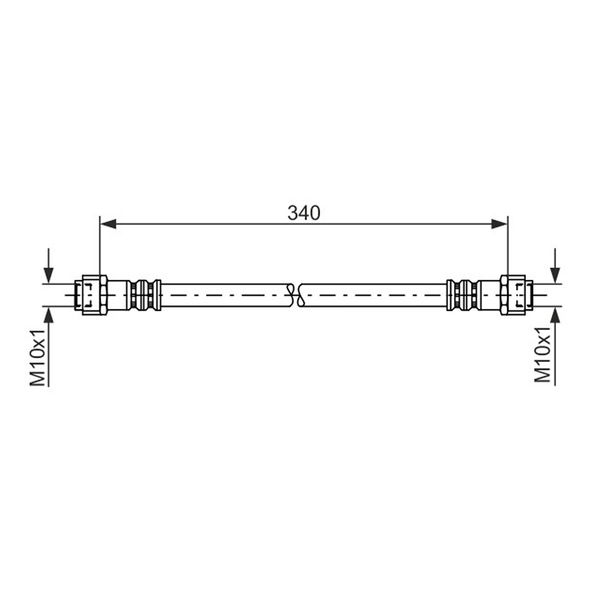 Шланг гальмівний (задній) MB A-class (W168) 97-04 (L=340mm) Bosch фото 12