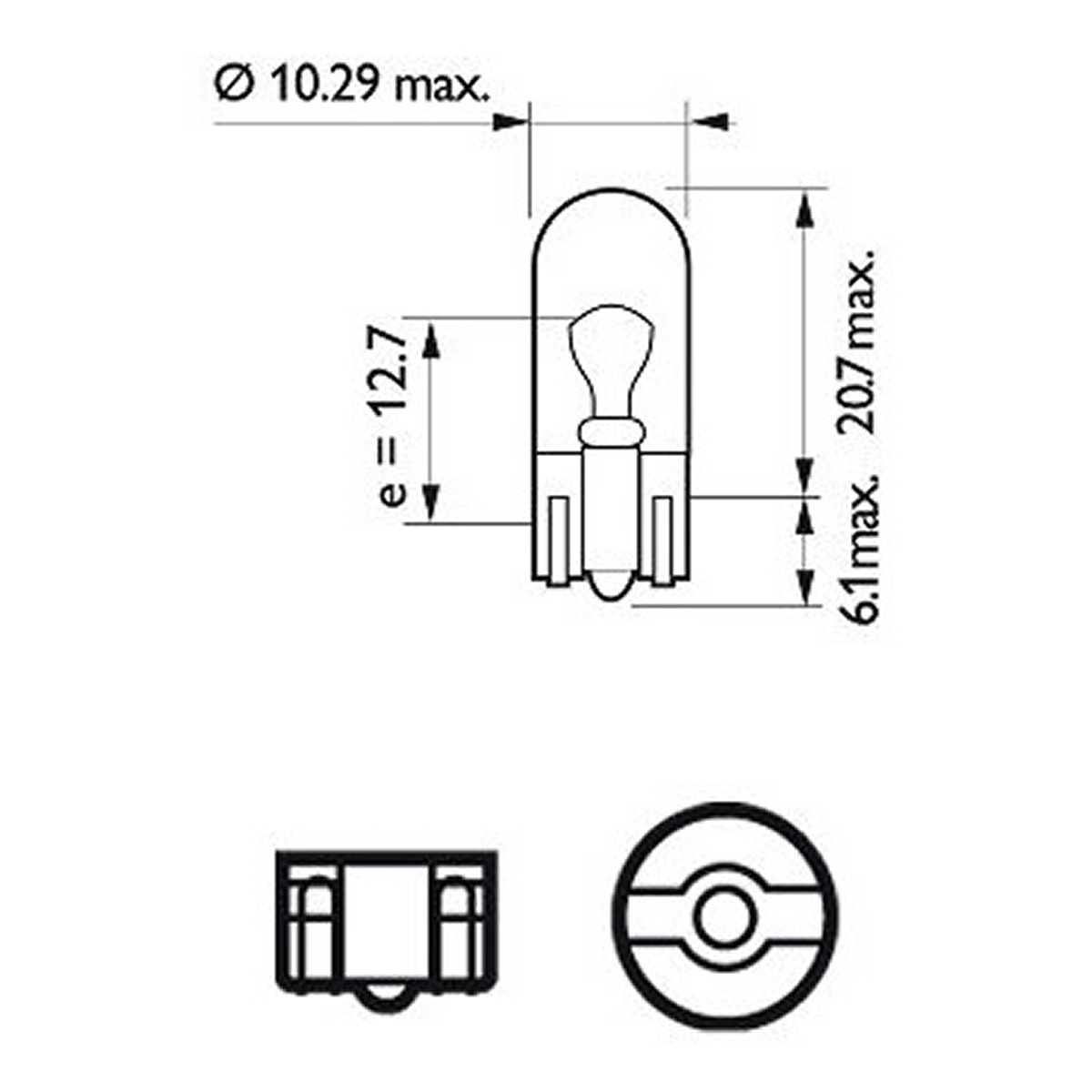 Автолампа 5W W5W 24V 5W W2,1X9,5D/TRUCK STANDARD/КРАТН. X10 PHILIPS (13961CP) Philips фото 3
