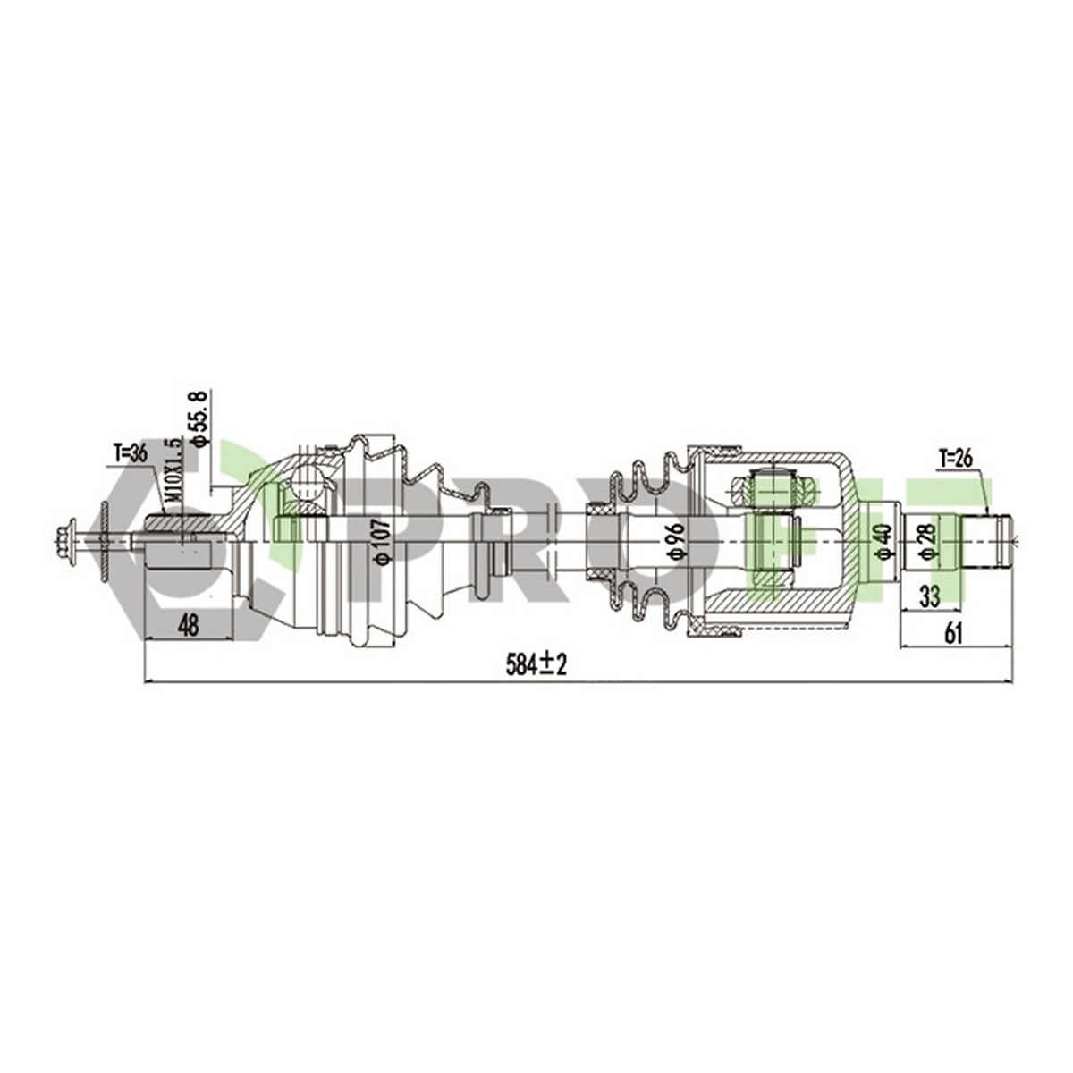 Піввісь VOLVO C30 10-12. S40 10-12. V50 10-12 ЛІВ. PROFIT (2730-1383) Profit фото 3