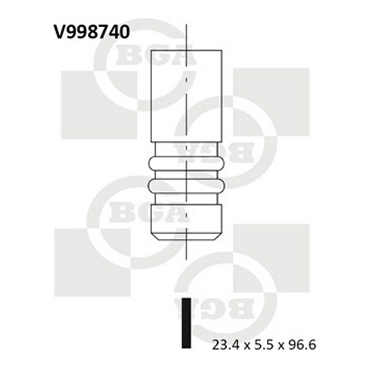 Клапан двигуна EX PSA 9HZ(DV6TED4) 23.4X5.5X96.5 BGA (V998740) BGA фото 3