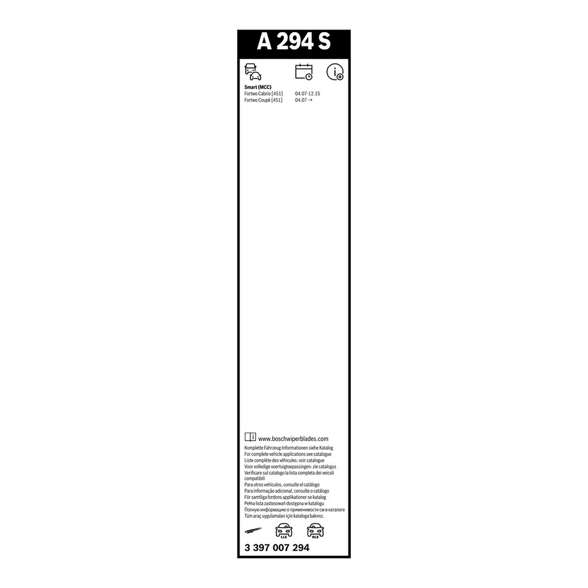 Щітка склоочисника К-Т БЕЗКАРКАСНИЙ AEROTWIN 600/550 ММ BOSCH (3 397 007 294) Bosch фото 11