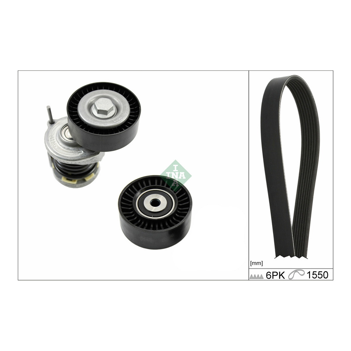 Комплект ременя генератора VW T5/T6 2.0 TDI 09- (6PK 1555) Schaeffler INA фото 3