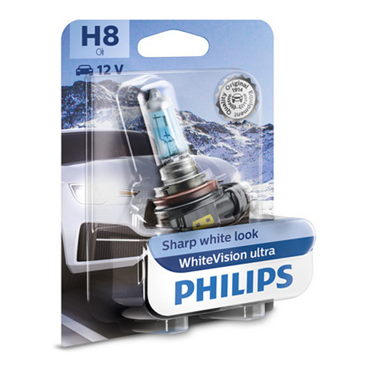 Автолампа галогенова 35W H8 12V 35W 3800K PGJ19-1 / WHITEVISION ULTRA - НА 60% ЗБІЛЬШЕНО П PHILIPS (12360WVUB1) Philips фото 3