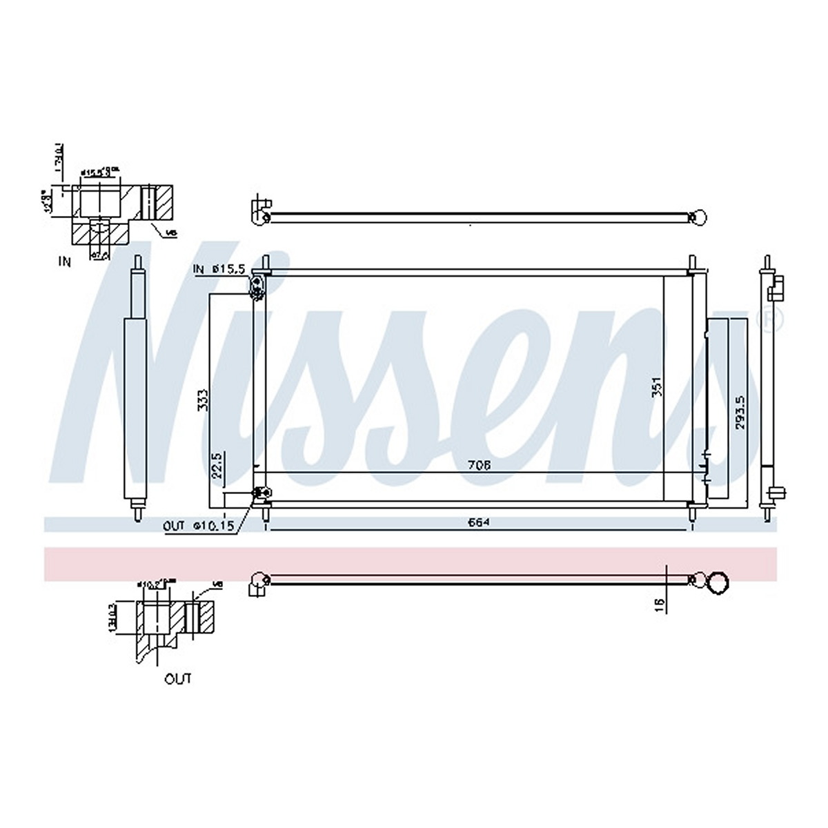 Конденсер кондиціонера HONDA CIVIC 3-5 DOORS (12-) 1.8 I 16V (+) NISSENS (940340) Nissens фото 3