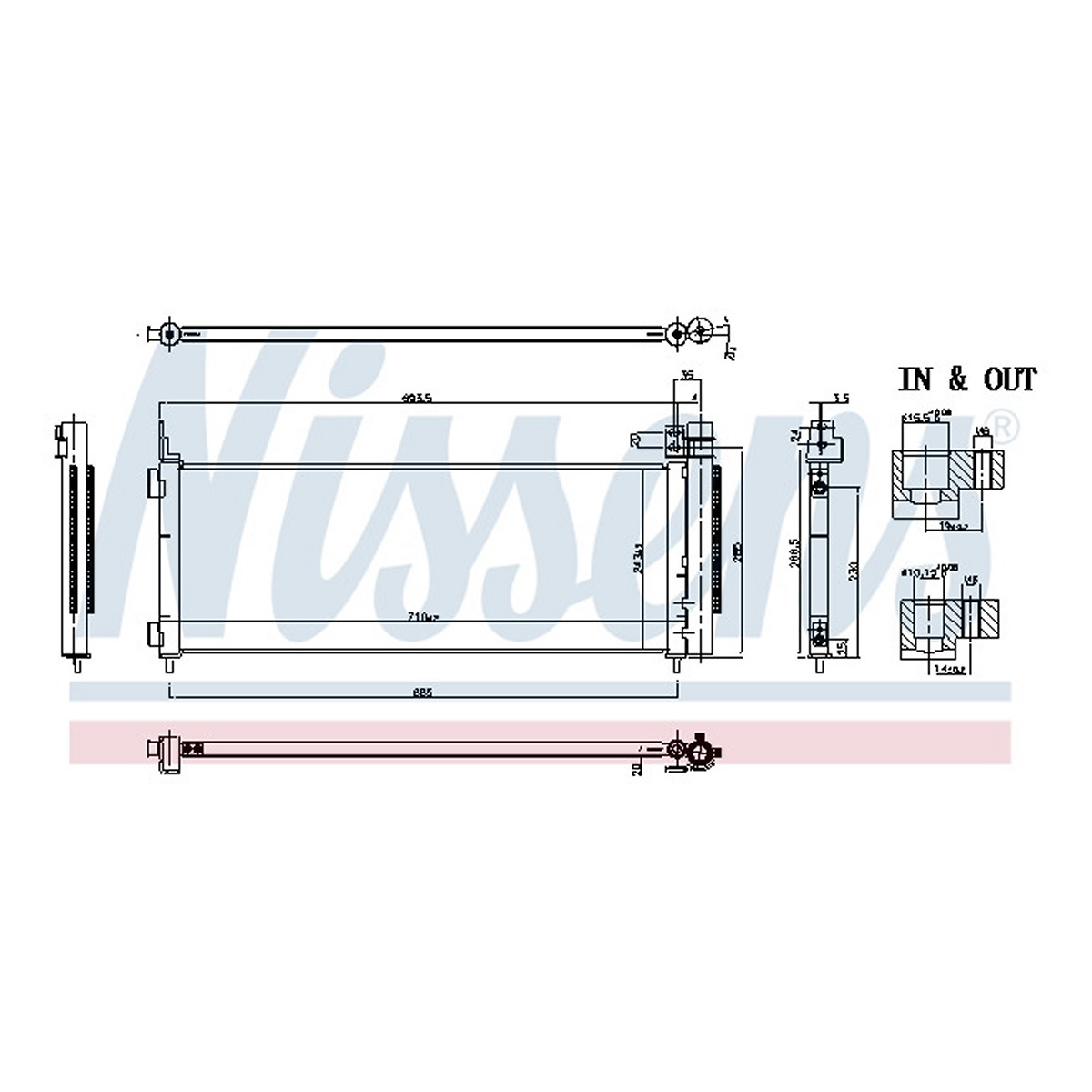 Конденсер кондиціонера TOYOTA RAV 4 IV (#A40) (12-) 2.5 HYBRID NISSENS (941179) Nissens фото 3