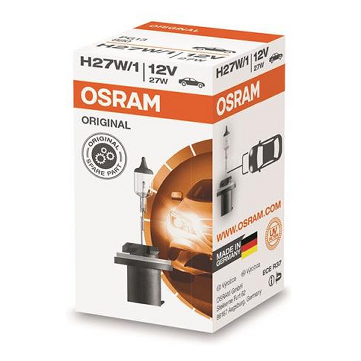 Автолампа 27W H27W/1 12V 27W PG13 OSRAM (880) osram фото 6