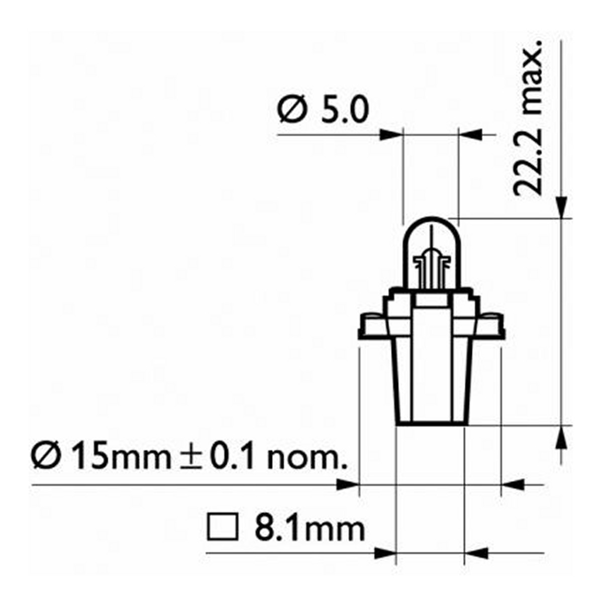 Автолампа 2W 2W 12V BAX 8,3/1,5 / STANDARD / BLUE - БЛАКИТНИЙ ЦОКОЛЬ / BAX8,3S PHILIPS (12602CP) Philips фото 3