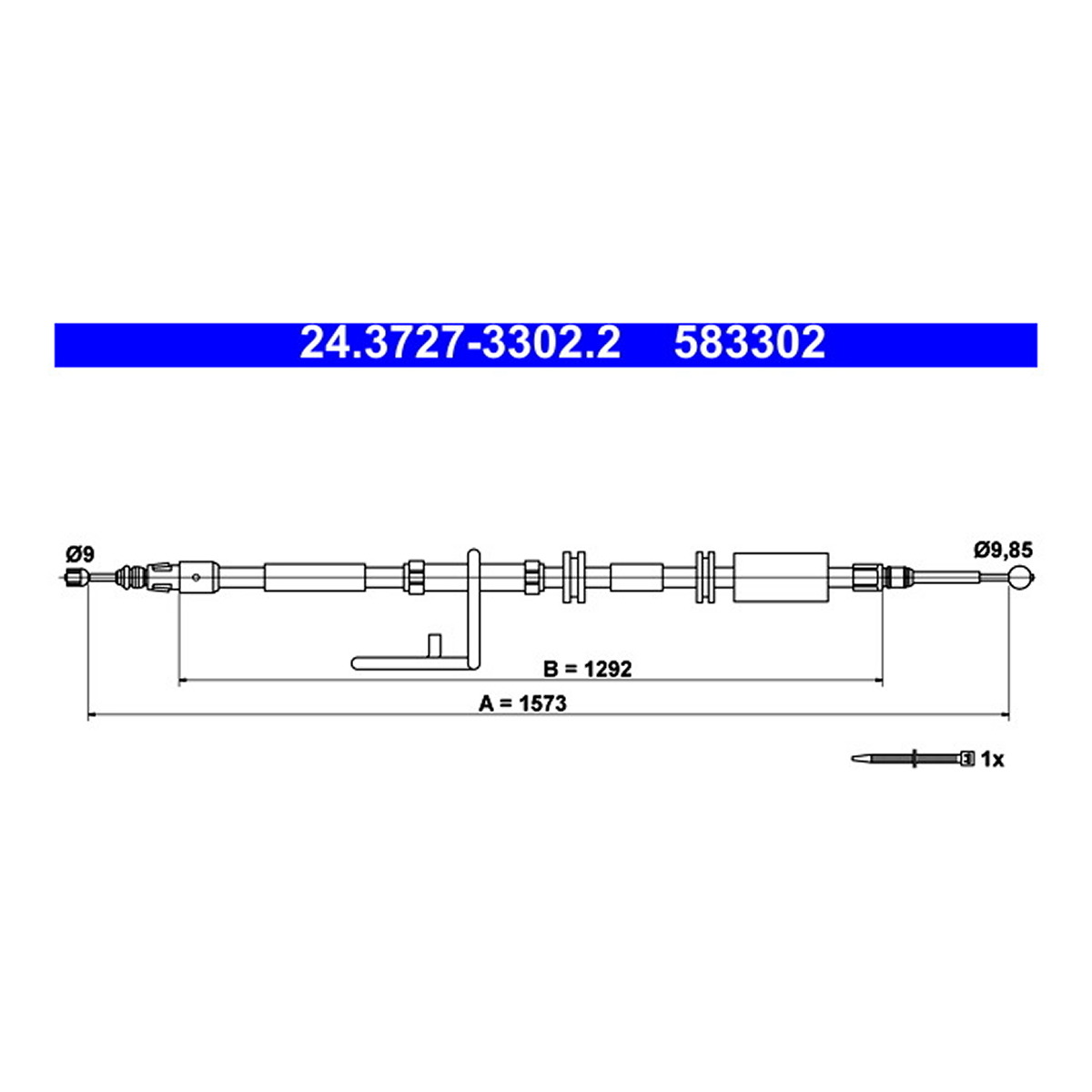 Трос ручного гальма ЗЗАДУ LAND ROVER GROUP FREELANDER 2 TD4 AWD 10.2006 - 11.2014; FR ATE (24-3727-3302-2-02) ATE фото 3