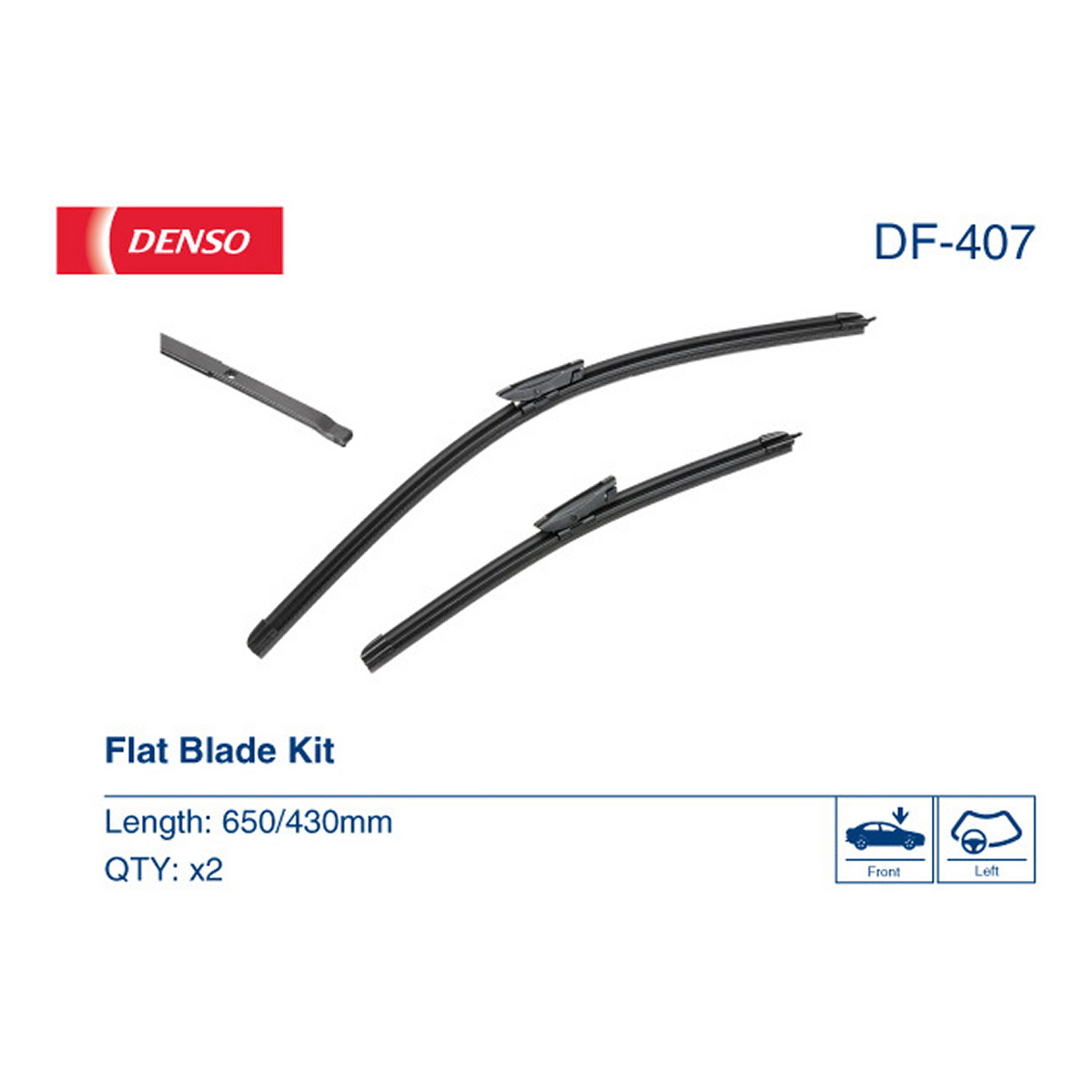 Щітка склоочисника К-Т БЕЗКАРКАСНИЙ / 650/430 MM / LHD / CITROEN C4 CACTUS (14-) 09/ DENSO (DF-407) Denso фото 8