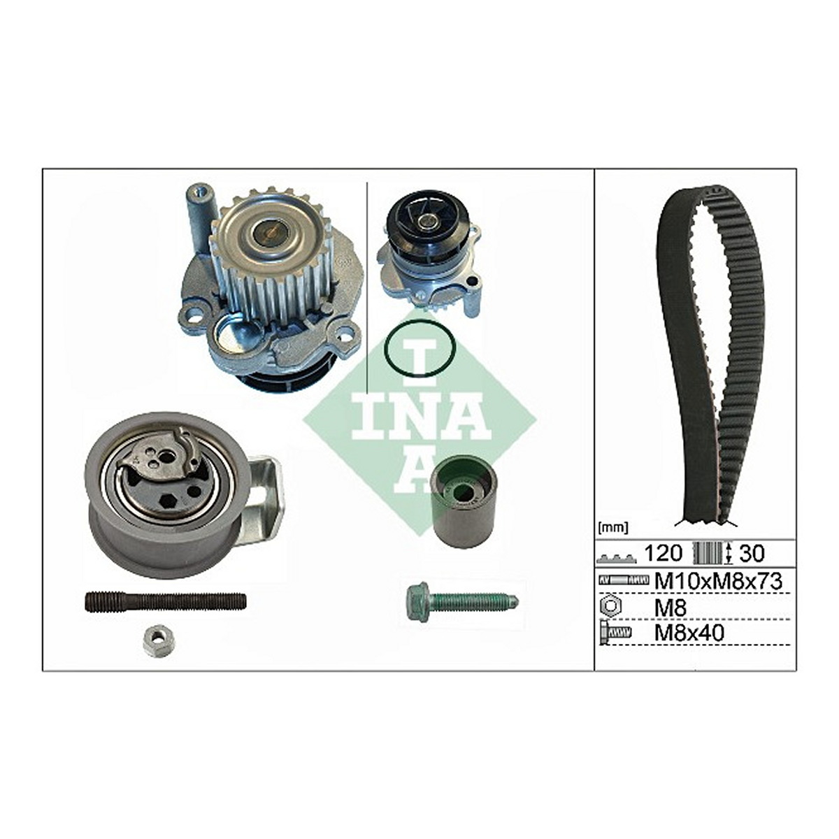 Комплект ГРМ + помпа Audi A4/Skoda Octavia/VW Passat B5/Golf IV 1.9TDI 99-10 Schaeffler INA фото 2