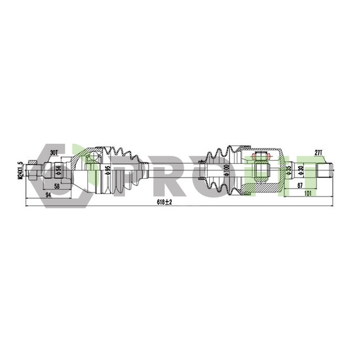 Піввісь OPEL INSIGNIA. ZAFIRA 10- PROFIT (2730-3096) Profit фото 3