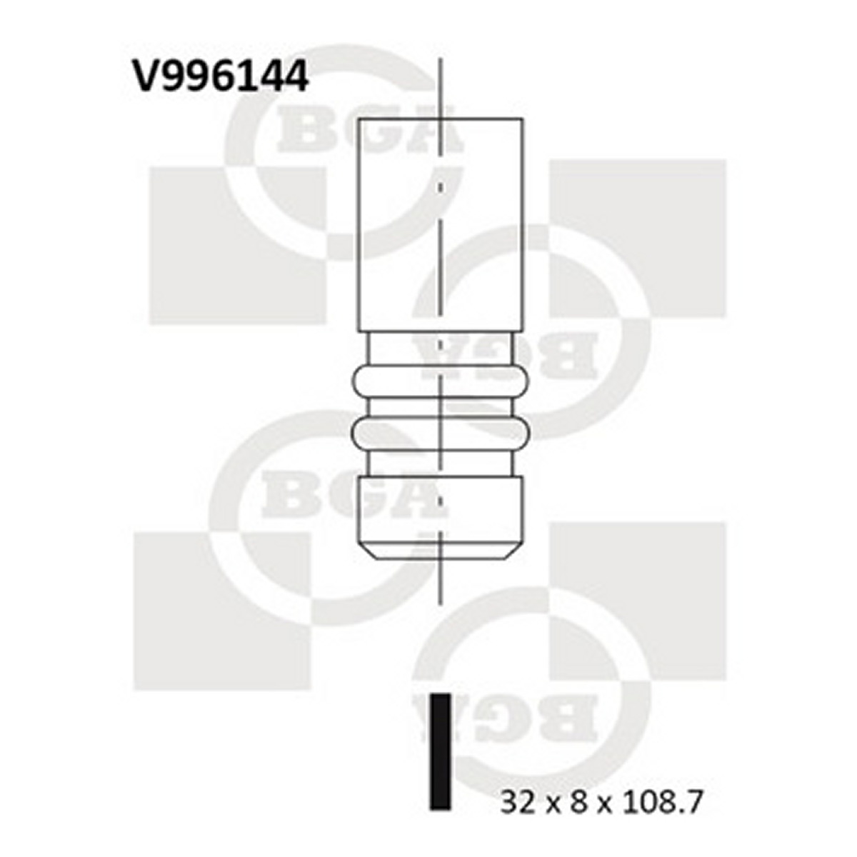 Клапан двигуна EX FORD 32X8X108.7 BGA (V996144) BGA фото 3