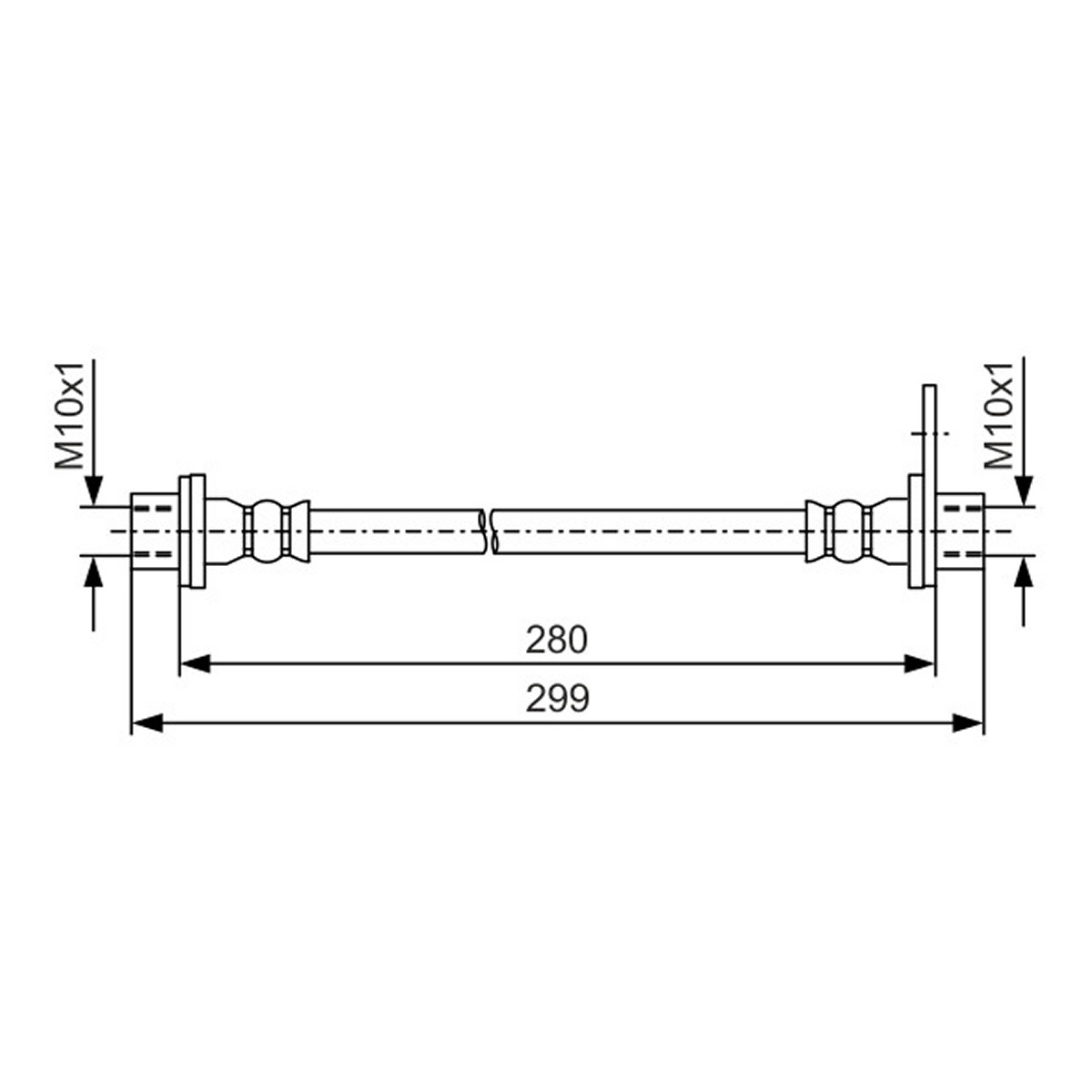 Шланг тормозной (задний) Citroen C-crosser/Peugeot 4007/Mitsubishi Lancer/Outlander 06-(L=280mm) (L) фото 12