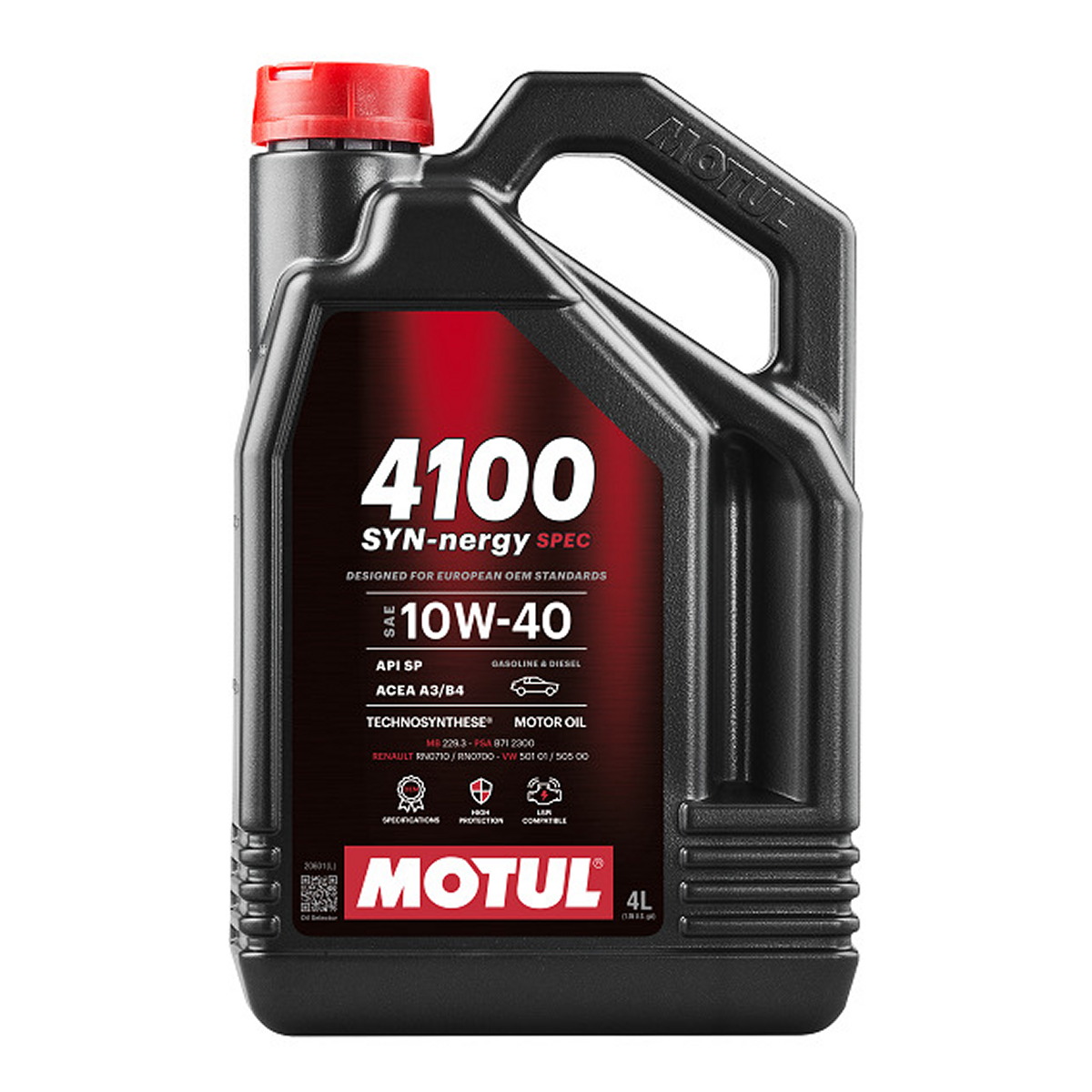 Олива моторна 4100 Syn-nergy Spec 10W-40 4л 4100 SYN-NERGY SPEC 10W-40 4X4L MOTUL (112891) Motul фото 3