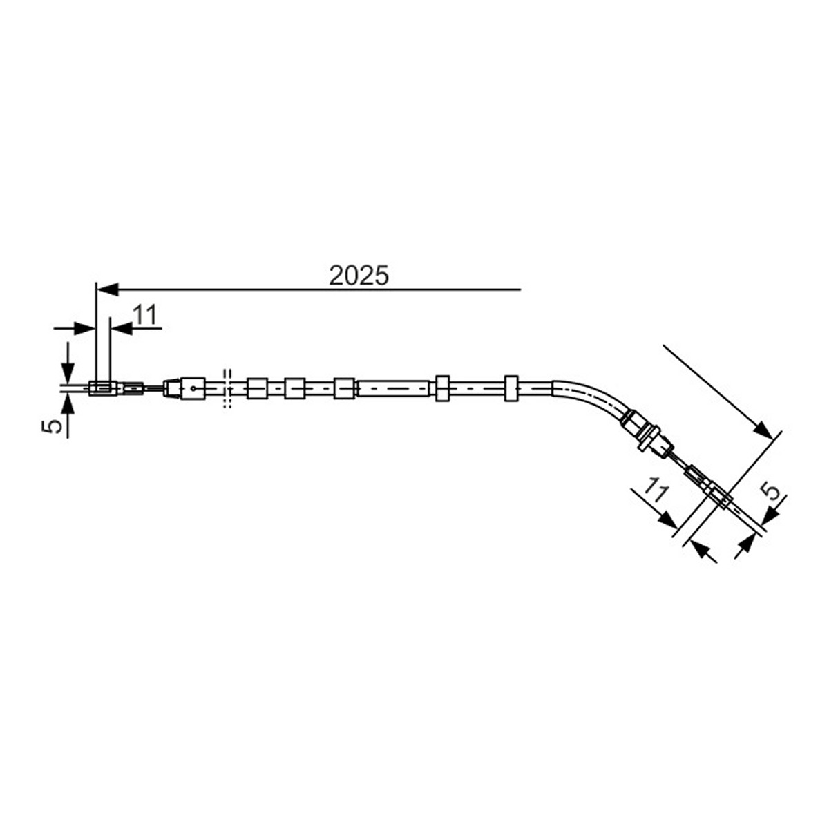 Трос ручного гальма ЗЗАДУ MERCEDES-BENZ ML 270 CDI 11.1999 - 06.2005; ML 320 03.1998 BOSCH (1 987 477 903) Bosch фото 7