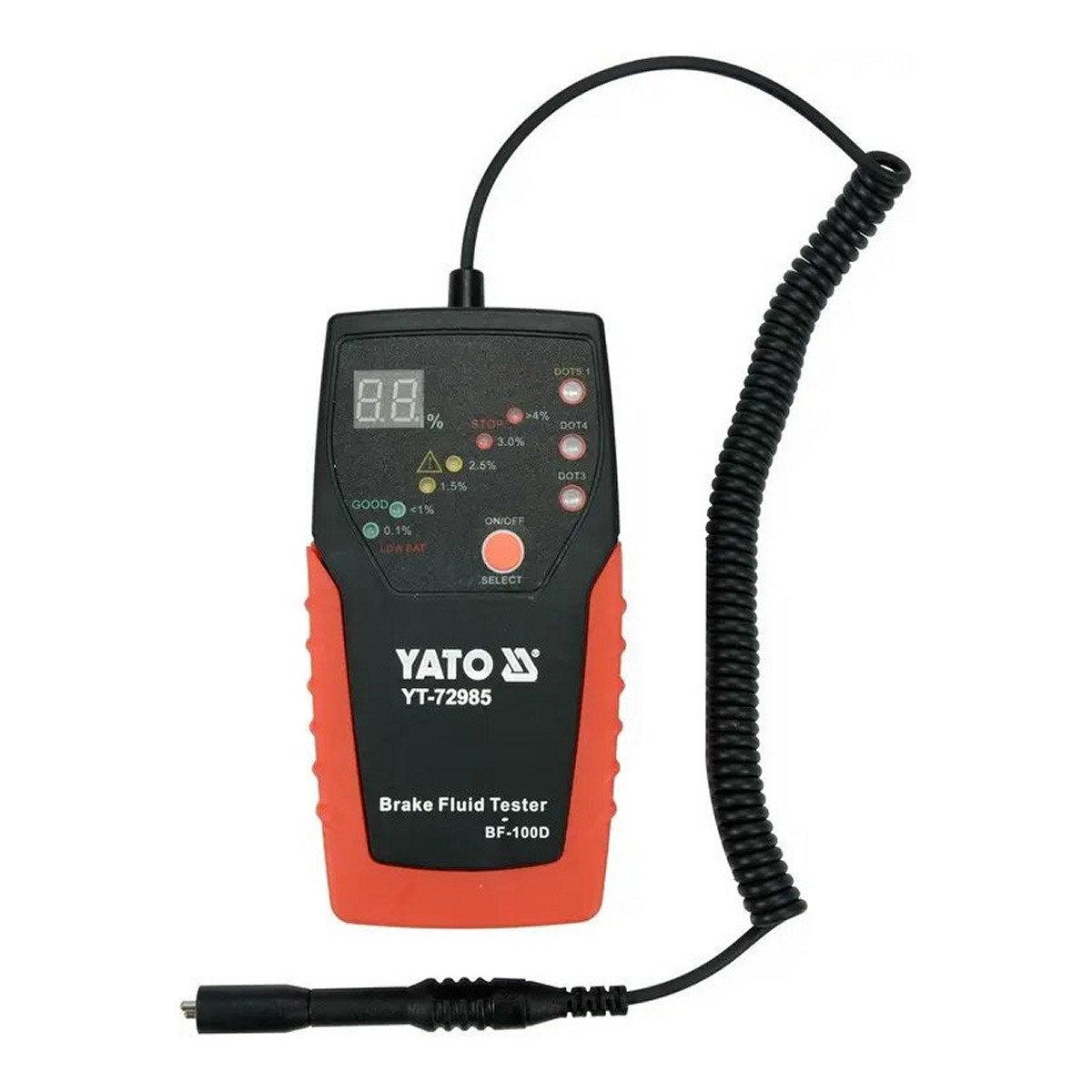 Тестер гальмівної рідини DOT3, DOT4, DOT5.1 з електронним дисплеєм YATO (YT-72985) Yato фото 3