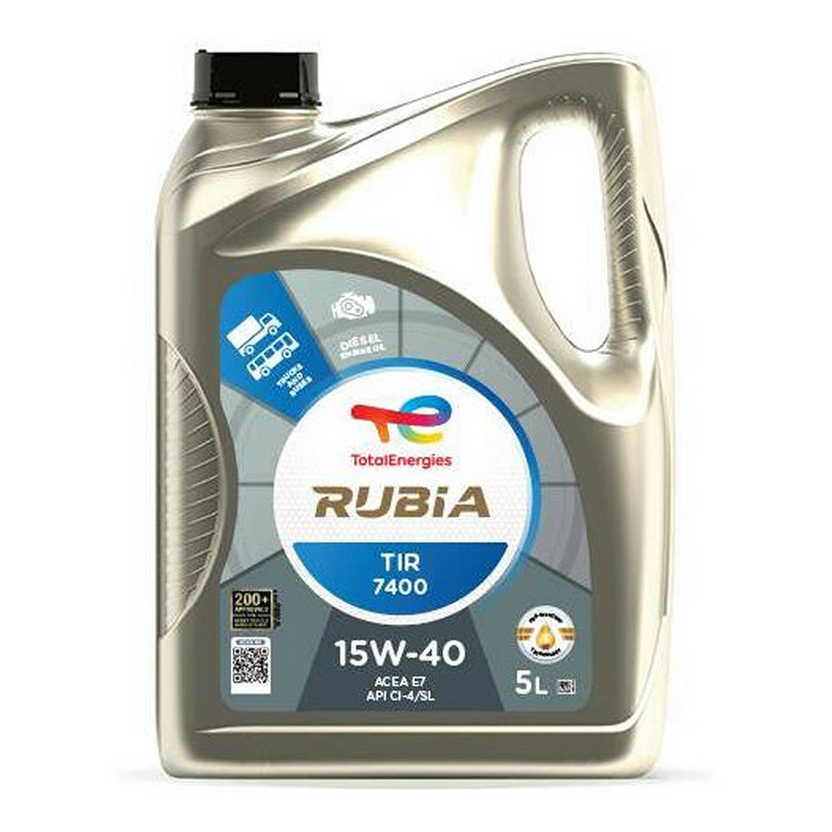 Олива моторні RUBIA TIR 7400 15W-40 5 л RUBIA TIR 7400 15W40 3X5L TOTAL (15W40 RB 7400 5L) Total фото 3