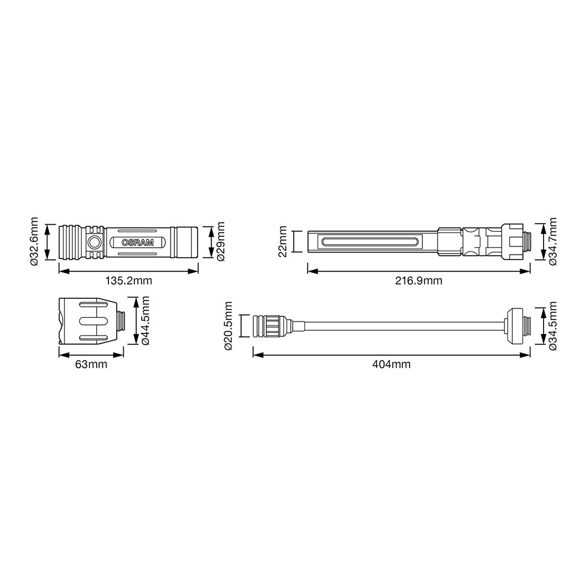 Ліхтар акумуляторний LEDINSPECT® 3-IN-1 INSPECTION LIGHT KIT / LED 5V 10W 6000К 160/45 OSRAM (LEDIL417) osram фото 6