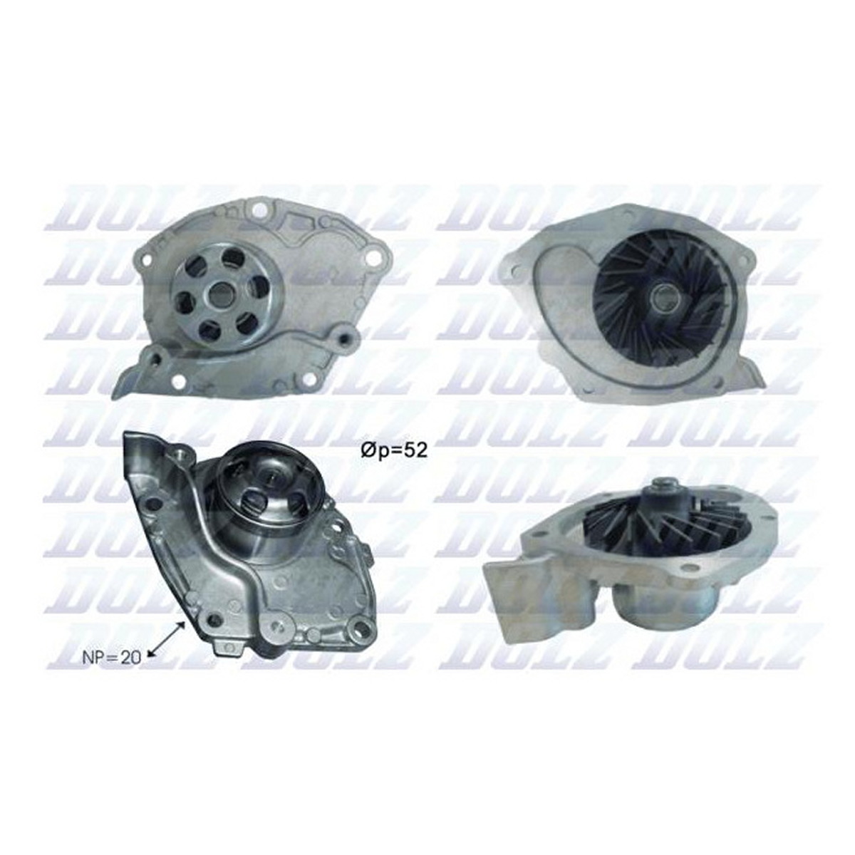 Помпа водяна NISSAN PRIMERA 1.9DCI 1/2003- DOLZ (R232) Dolz фото 3