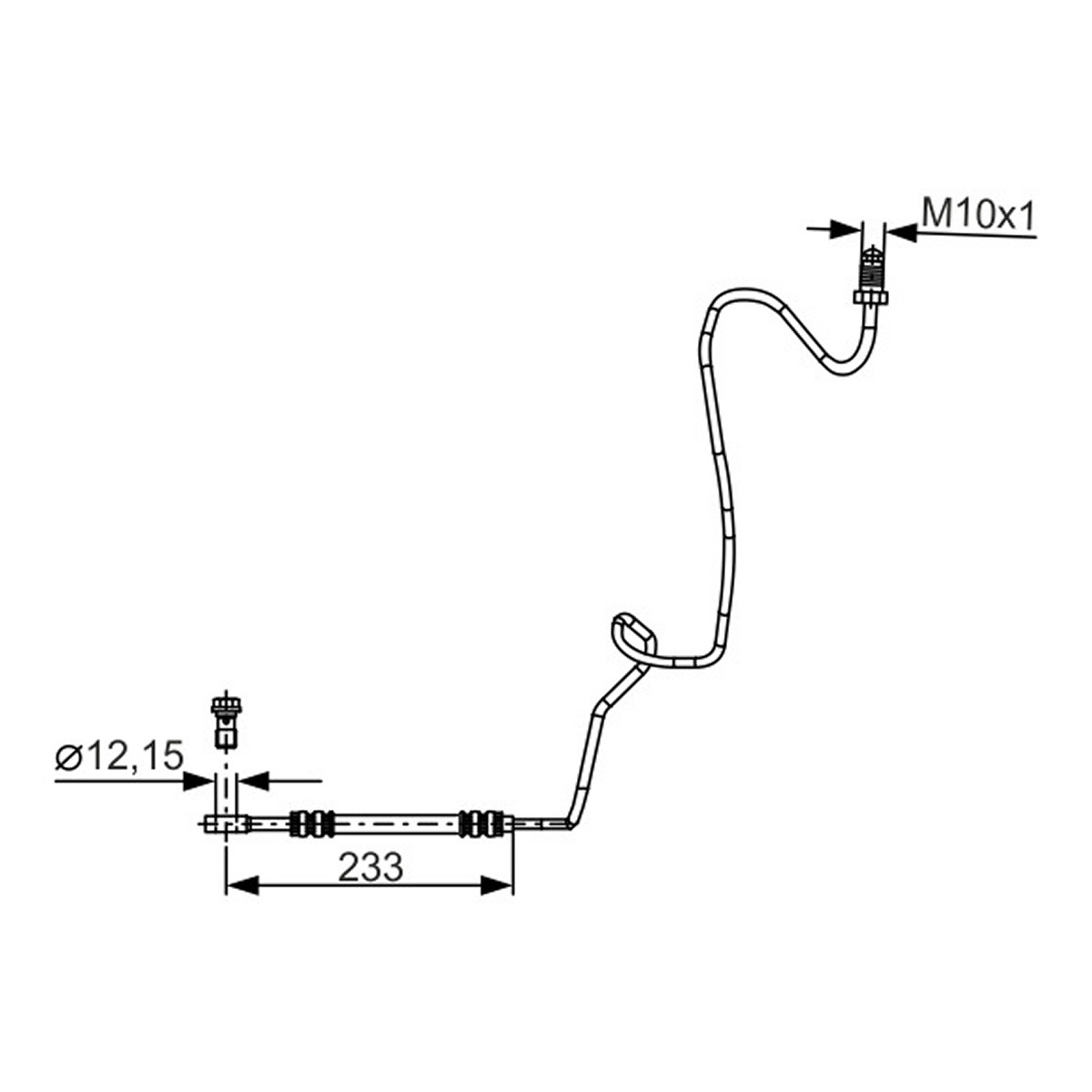 Шланг гальмівний ЗЗАДУ AUDI A3 (8L1) 09/96-05/03,AUDI TT (8N3) 10/98-06/06,AUDI TT BOSCH (1 987 481 339) Bosch фото 9