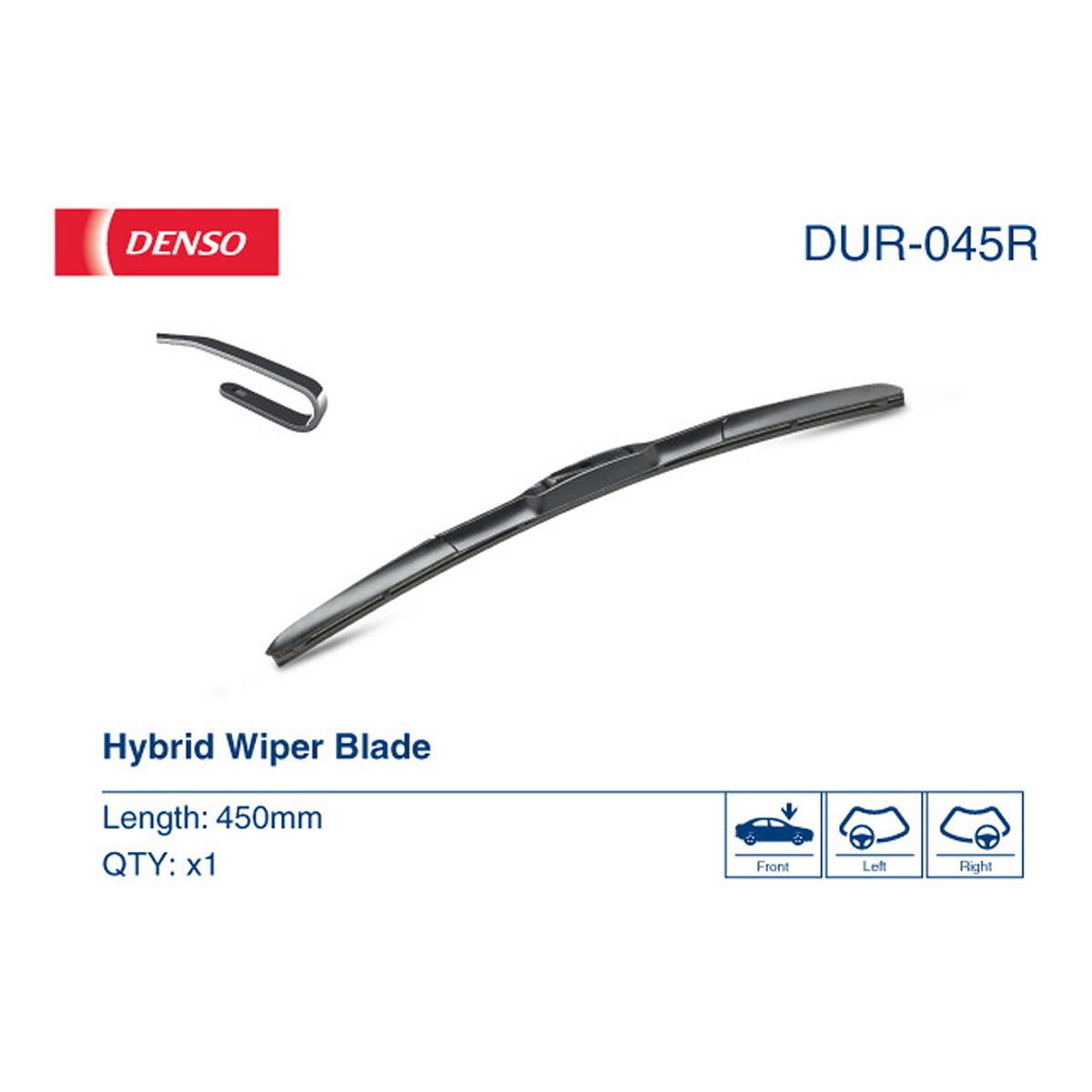 Щітка склоочисника КАРКАСНИЙ HYBRID / 450 ММ DENSO (DUR045R) Denso фото 8