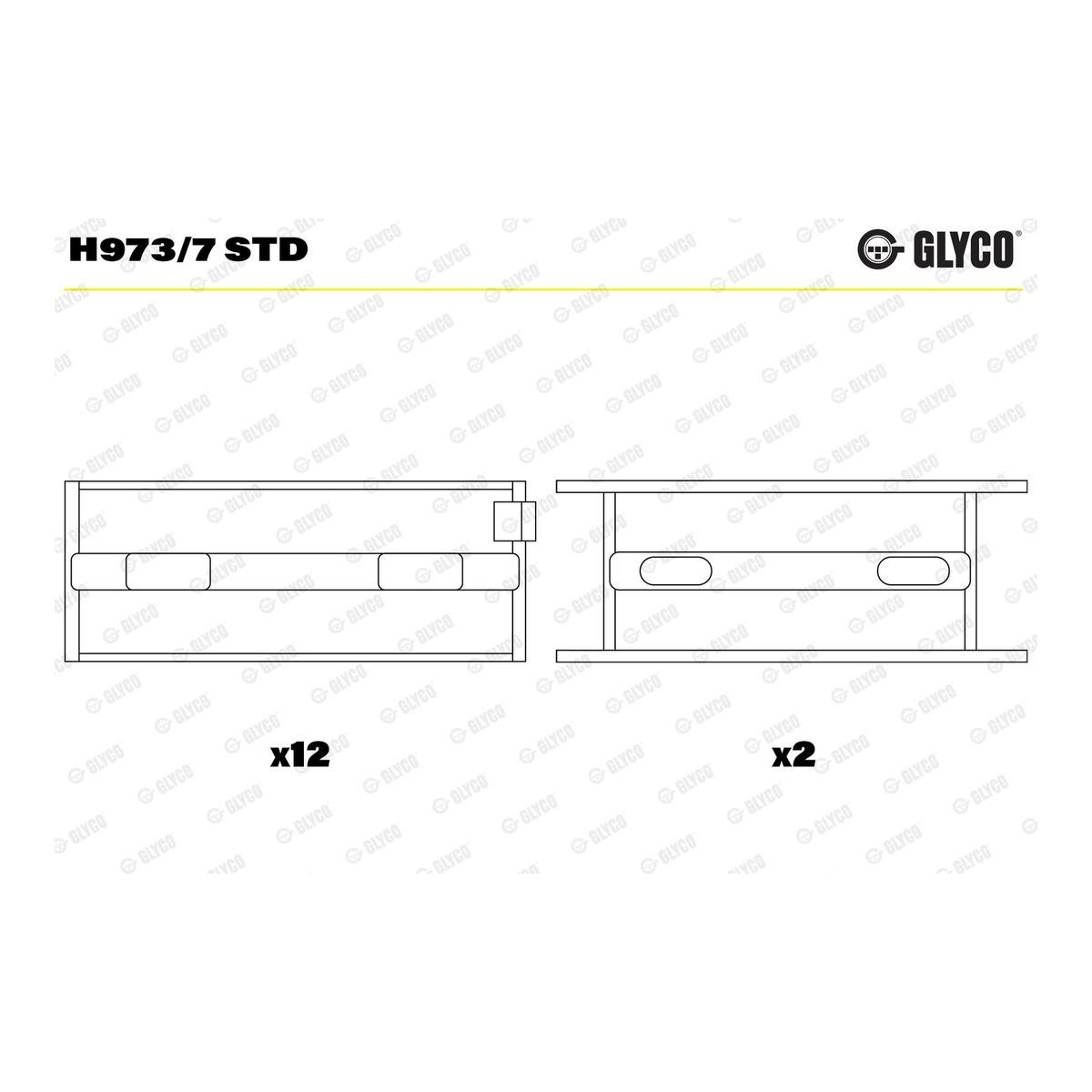 Вкладиші BMW M30 GLYCO (H973/7 STD) Glyco фото 3