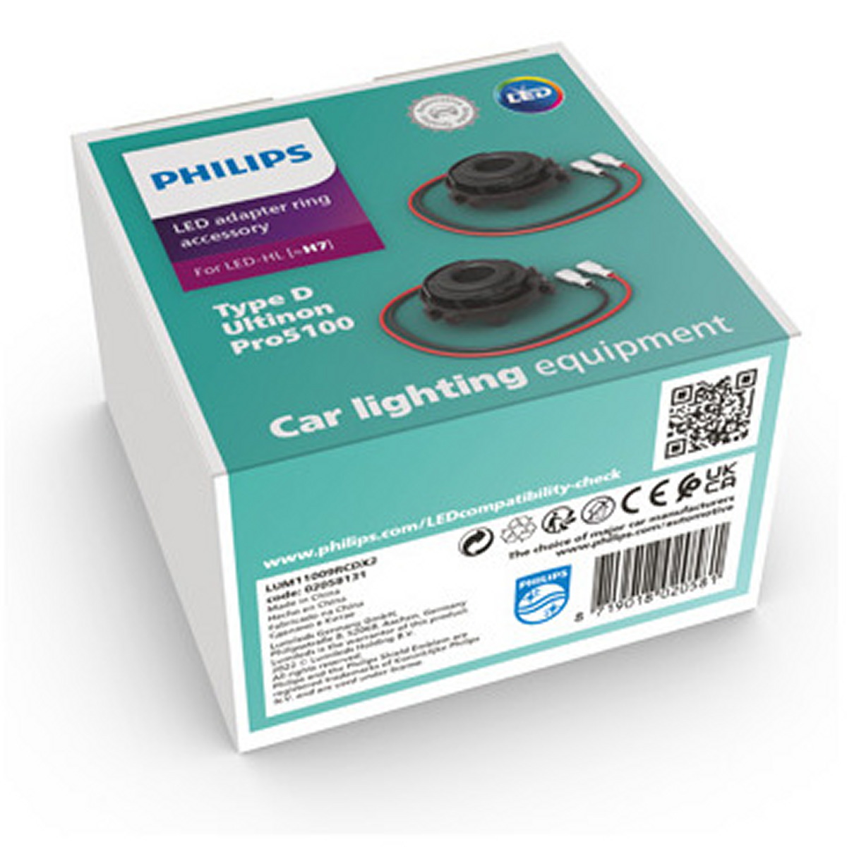 Кільце адаптер для лампи LED H7 PRO5100 (U51) / TYPE PHILIPS (11009RCDX2) Philips фото 3