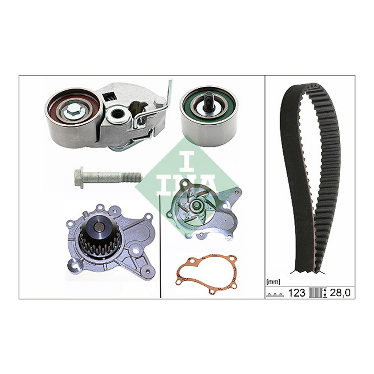 Комплект ГРМ + помпа Hyundai Accent/Santa Fe 1.5/2.0 CRDi 02-06/Kia Sportage 2.0 CRDi 04- (28x123z) Schaeffler INA фото 11
