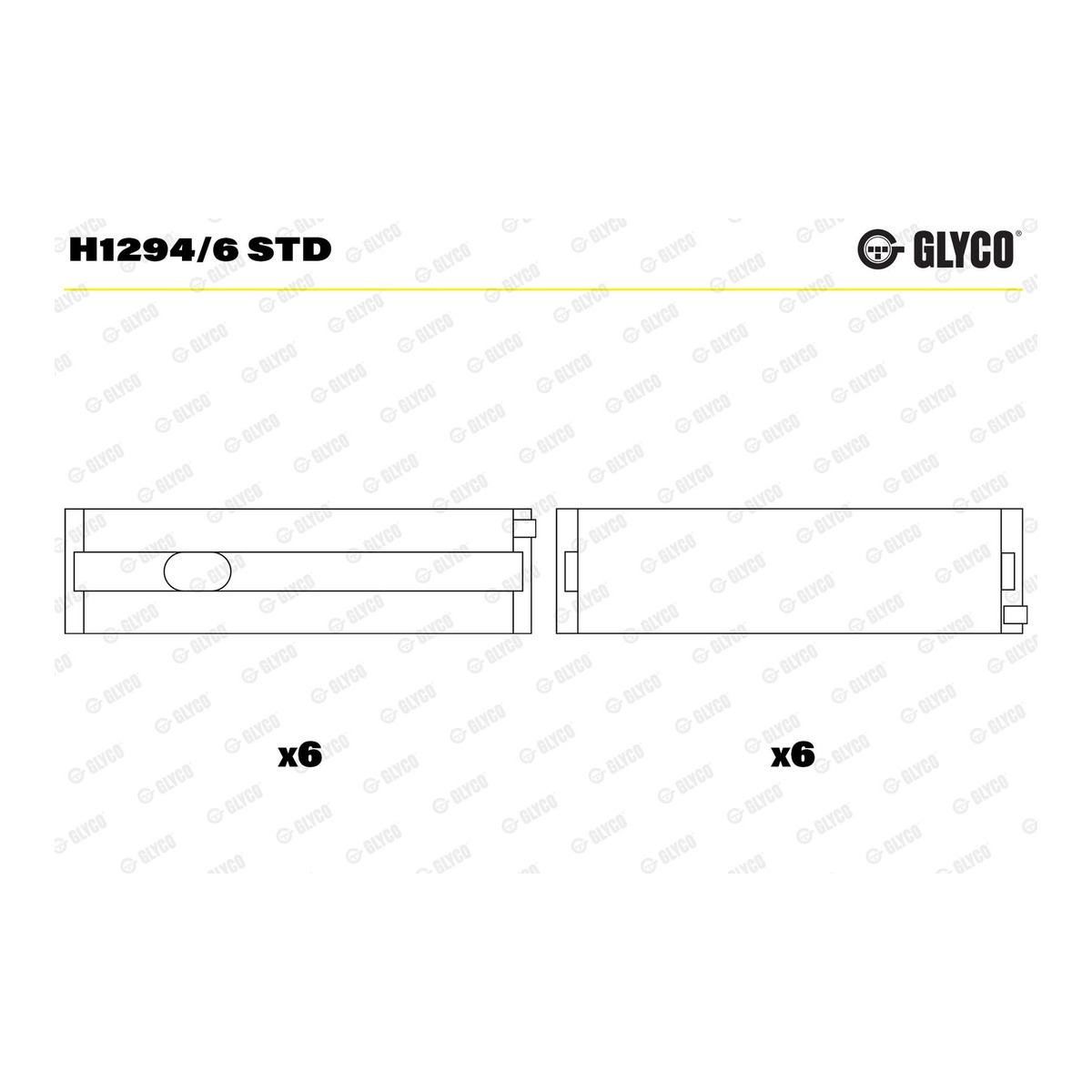 Вкладиші VW MULTIVAN/TRANSPORTER/TOUAREG AXD/AXE/BAC/BLJ/BLK/BNZ/BPC/BPD/B GLYCO (H1294/6 STD) Glyco фото 5