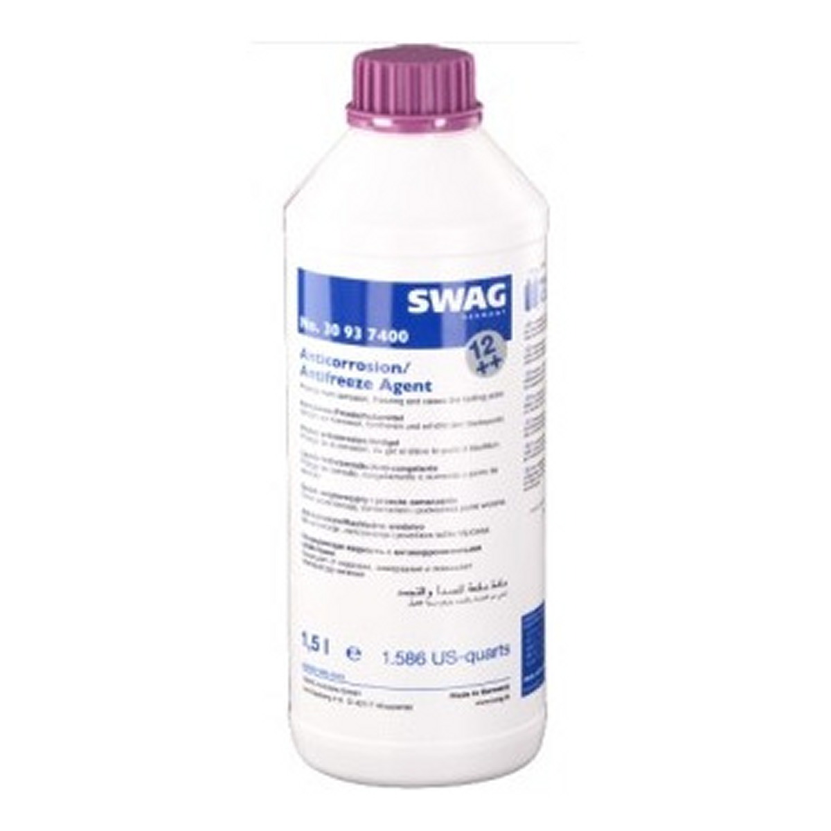 Концентрат охолоджувальний G12++ 37400/1.5L (SWAG) АНТИФРИЗ ЛІЛОВИЙ G12++ 12X1.5L (30937400) Swag фото 3