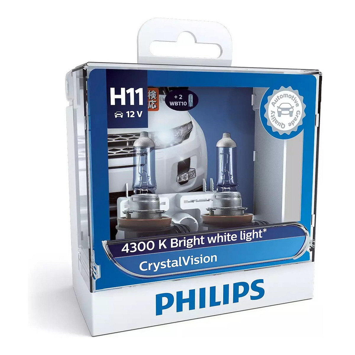 Автолампа галогенова 55W H11 12V 55W 4300K PGJ19-2 / CRISTALVISION - З КОЛБОЮ БЛАКИТНОГО К PHILIPS (12362CVSM) Philips фото 3