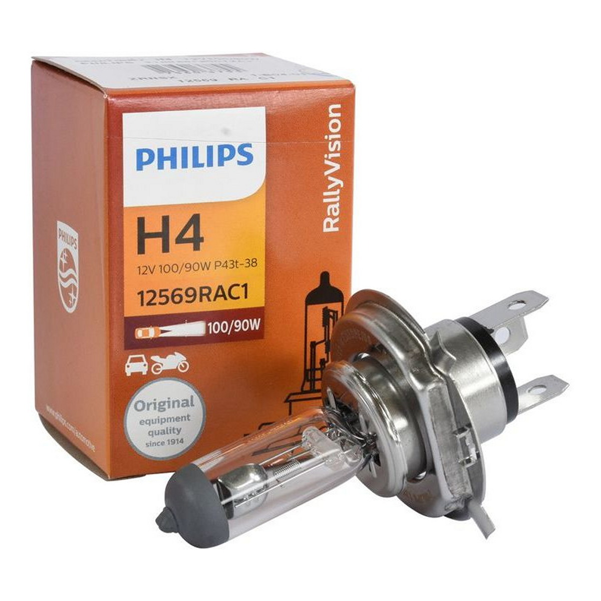 Автолампа галогенова 100/90W H4 12V 100/90W P43T-38 / RALLY - ПРИЗНАЧЕНА ДЛЯ ГОНОЧНИХ ТА РАЛІЙ PHILIPS (12569RAC1) Philips фото 3