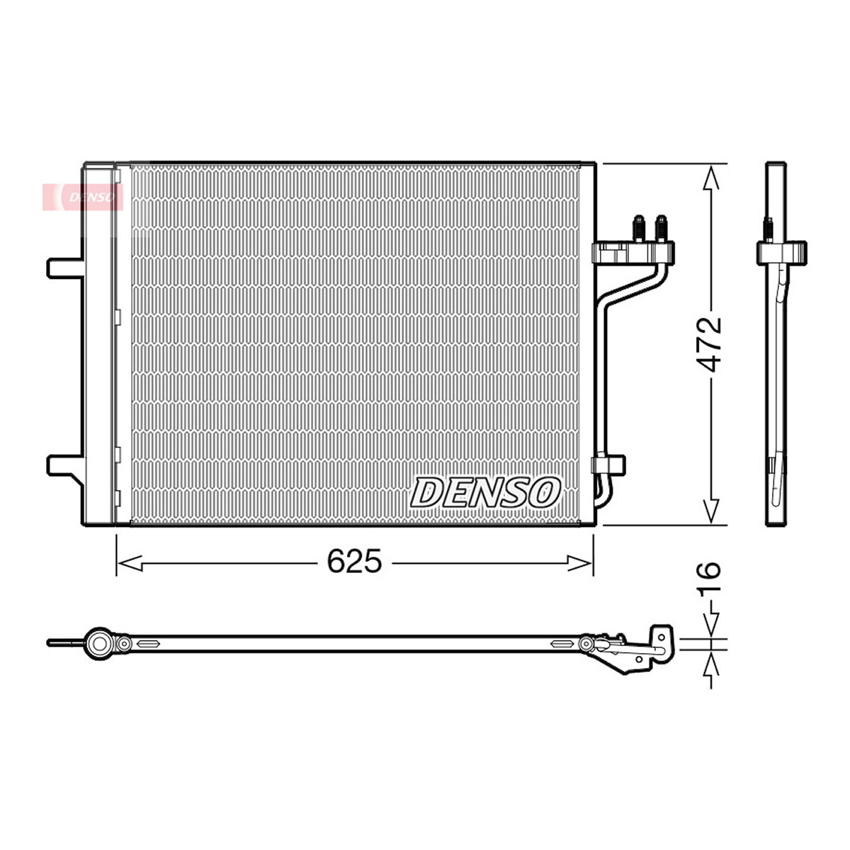 Конденсер кондиціонера FORD FOCUS III TURNIER 2 2012.07 - 2020.02 2.0 ST R9DA, R9DB, R9D DENSO (DCN10047) Denso фото 6