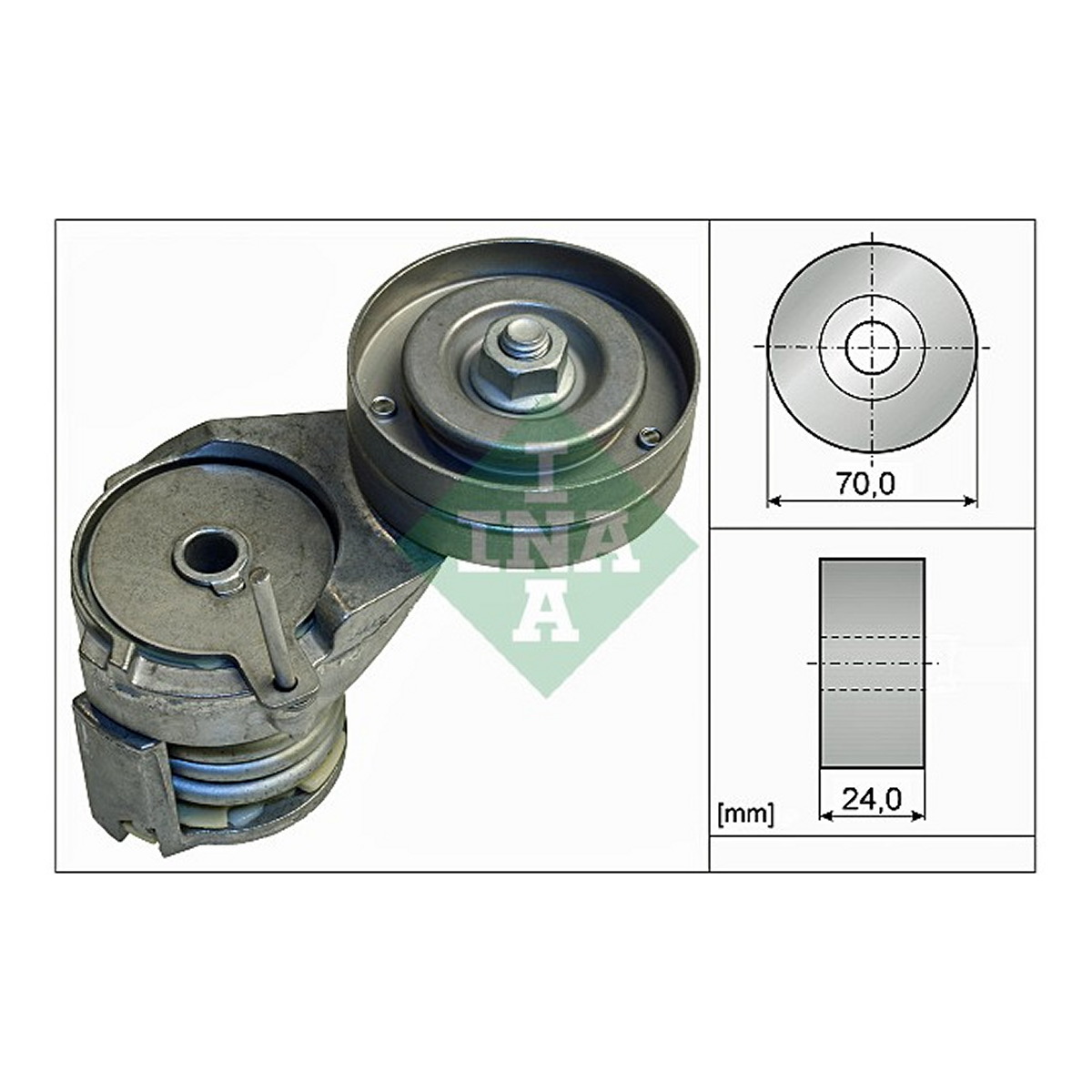 Натяжник ременя генератора Skoda Octavia/VW Golf 1.4/1.6 97-06 (металл.) 70x24 Schaeffler INA фото 6