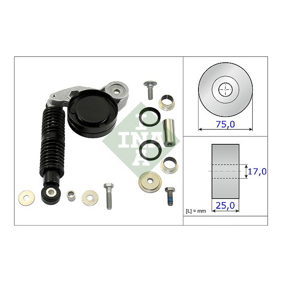 Натяжник ременя генератора Audi A4/A6/VW Passat 2.5 TDI 97-05 (кивачка) Schaeffler INA фото 7