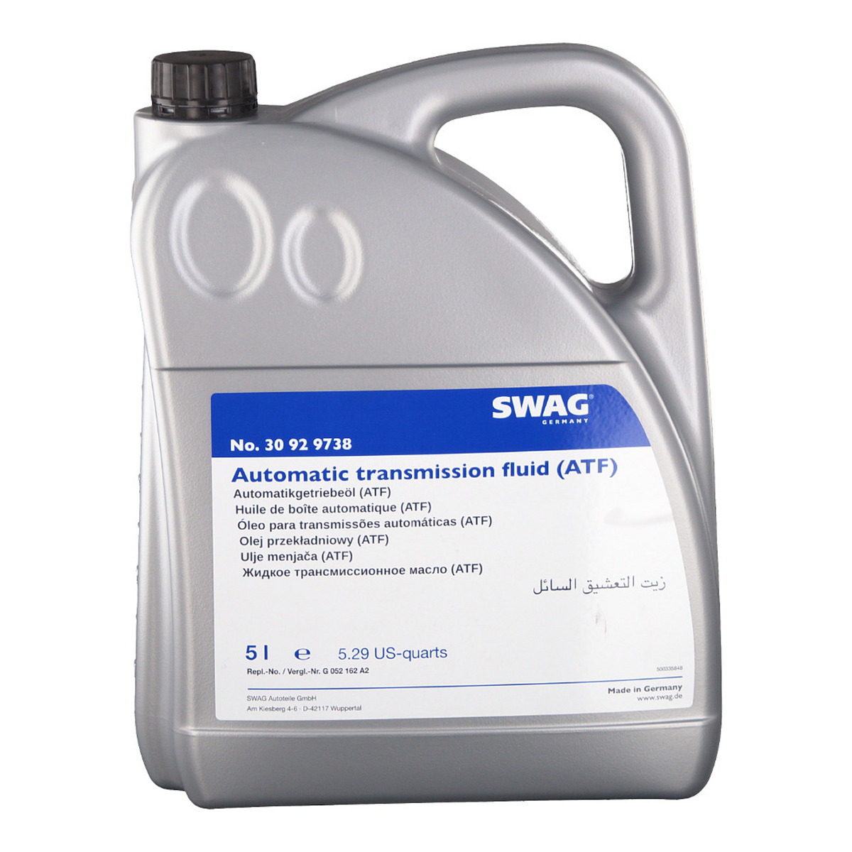 Рідина для гідравлічних передач ATF 5L (Swag) АКПП 5Л, ДЛЯ КПП ZF 4HP20 (30929738) Swag фото 3
