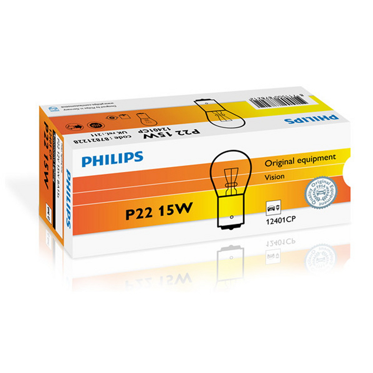 Автолампа 15W P15W 12V 15W BA15S/STOP P22/STANDARD/КРАТН. X10 PHILIPS (12401CP) Philips фото 3